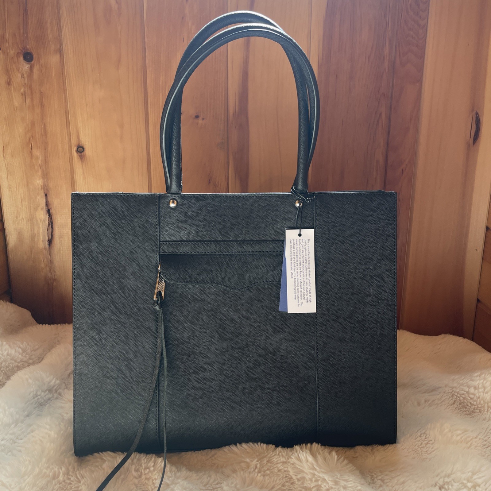 Rebecca Minkoff Medium M.A.B. Tote Black Saffiano Leather Shoulder Bag