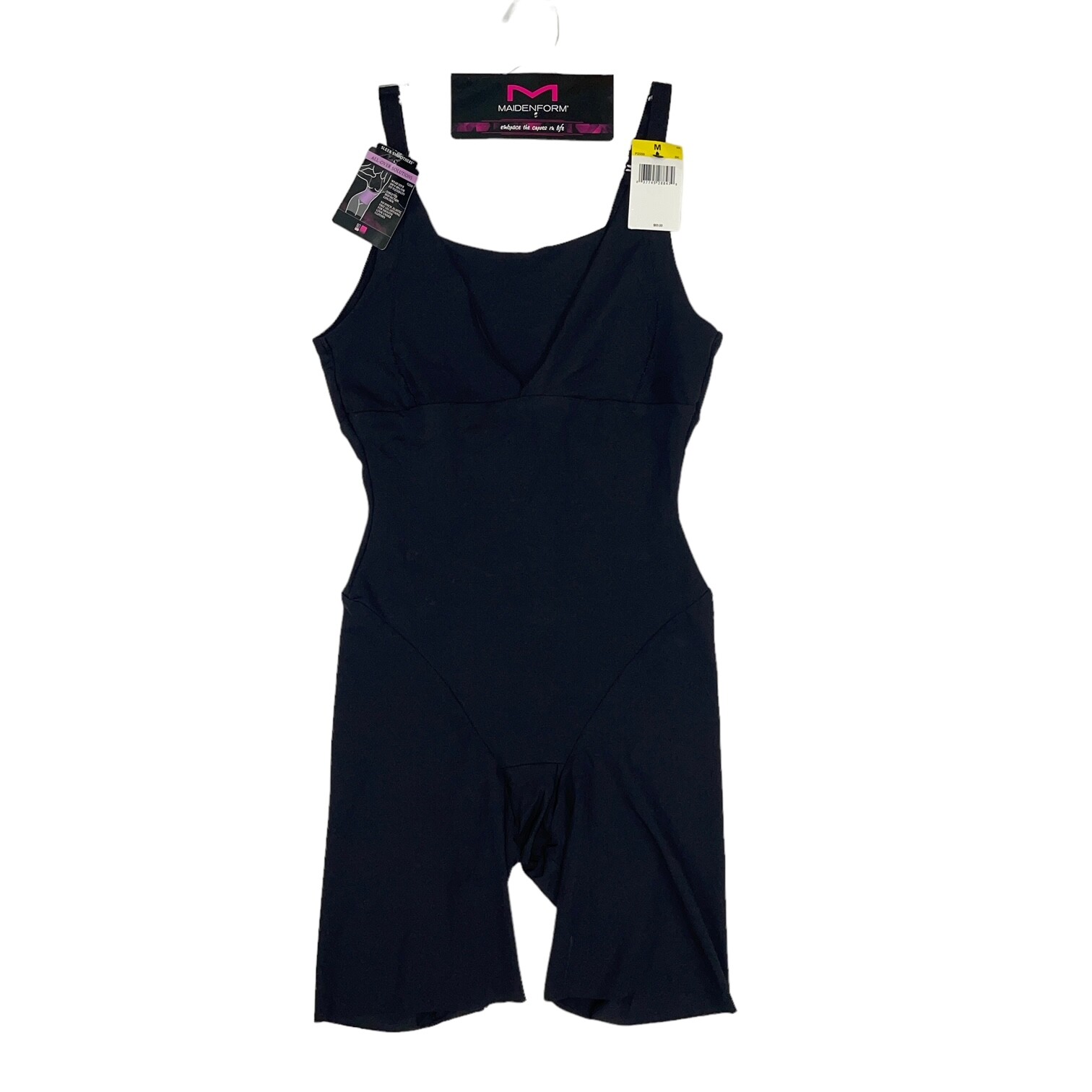 Maidenform Bodysuit Open Bust Mid Thigh Firm Control Sleek Slimmer Singlet P2556