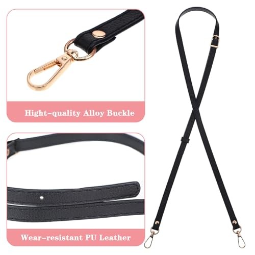 Black Purse Straps Replacement,41-47 in Adjustable Crossbody Bag Strap,0.47in