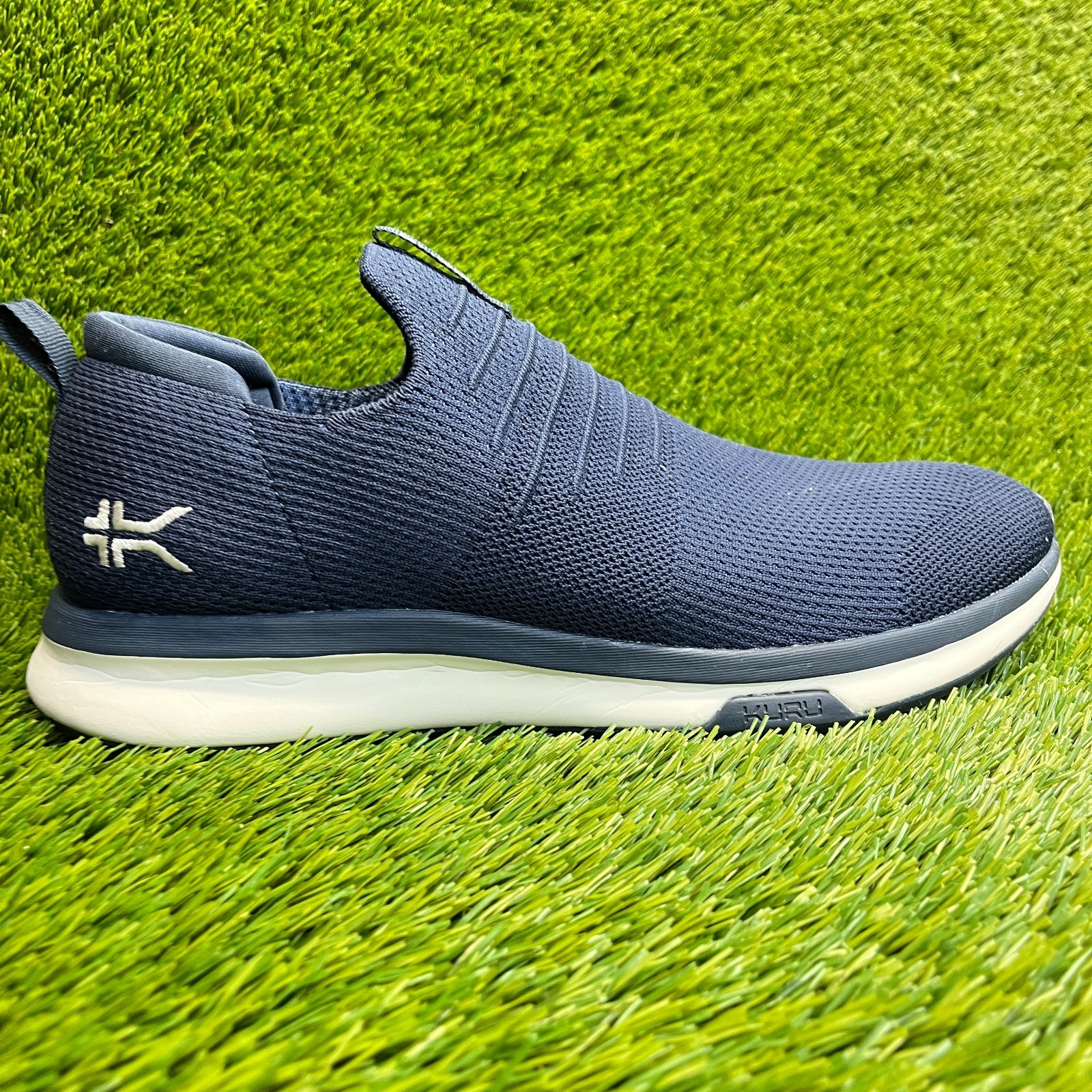 Kuru Atom Mens Size 13 Blue White Athletic Walking Slip On Shoes Sneakers