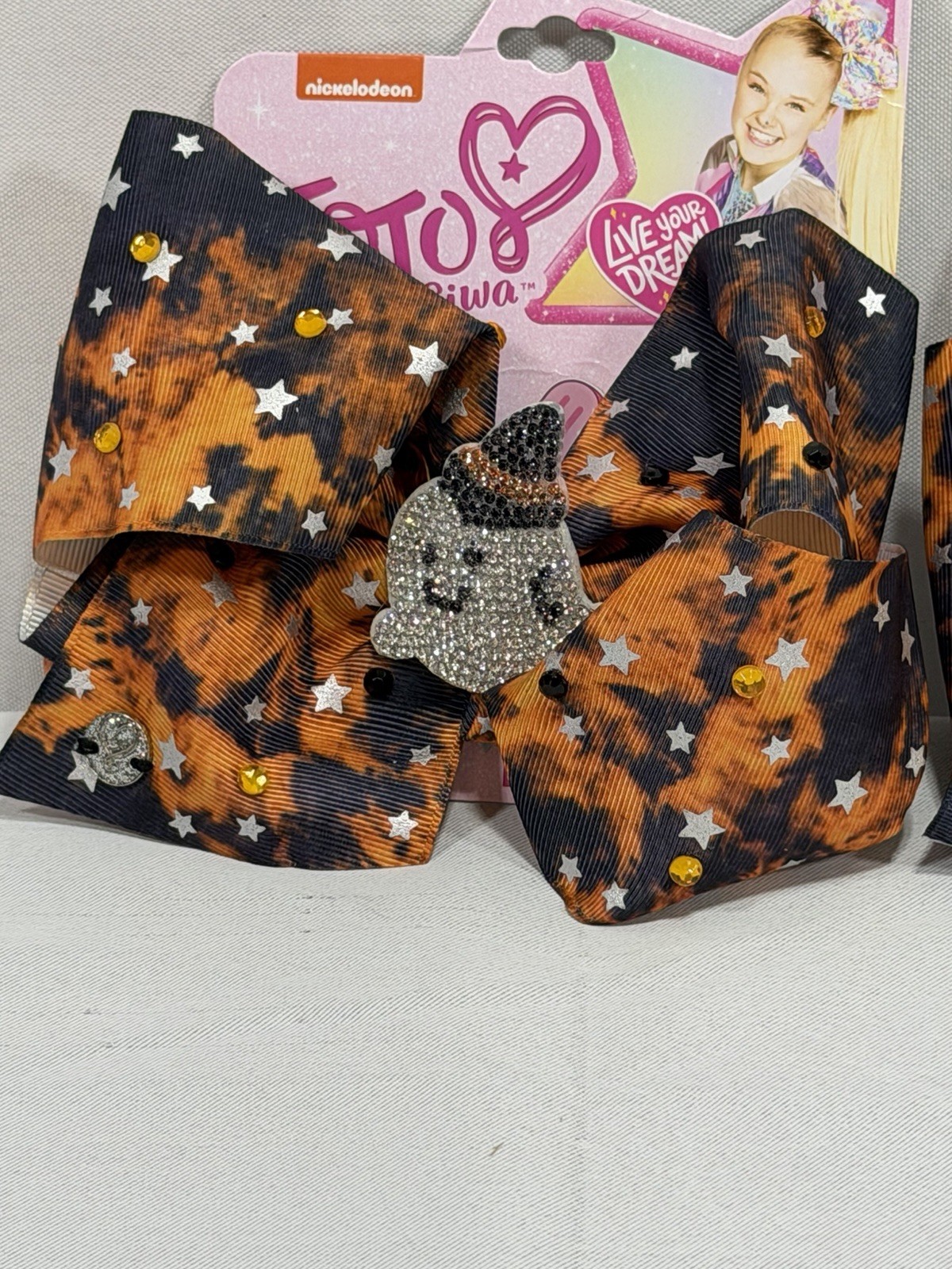Jojo siwa bows Halloween Sparkle Ghost Orange Lot Of 2
