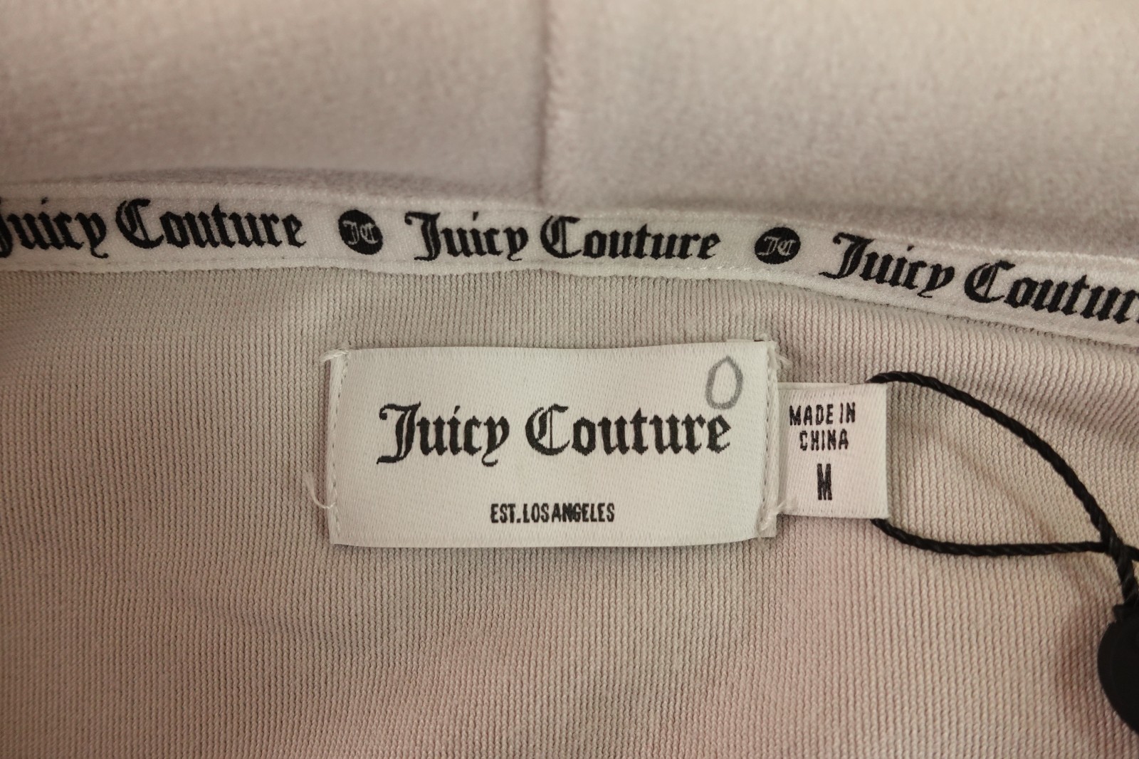 Juicy Couture Womens Medium Ash Gray Rhinestone Velour Full Zip Hoodie NWT *Flaw