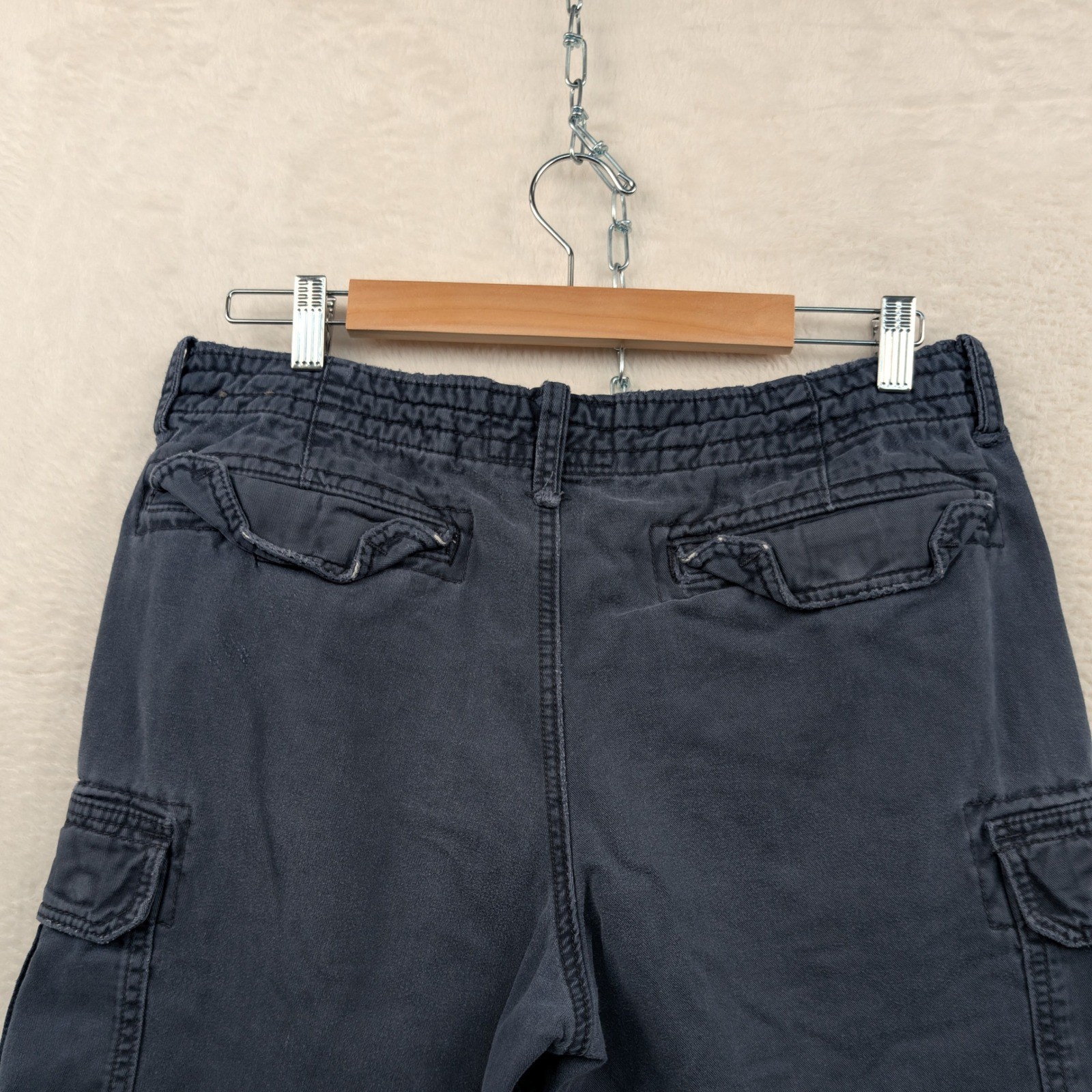 VTG Hollister Cargo Shorts Men’s 34 Navy Blue 9″ Beach Utility Rugged Hiking Y2K