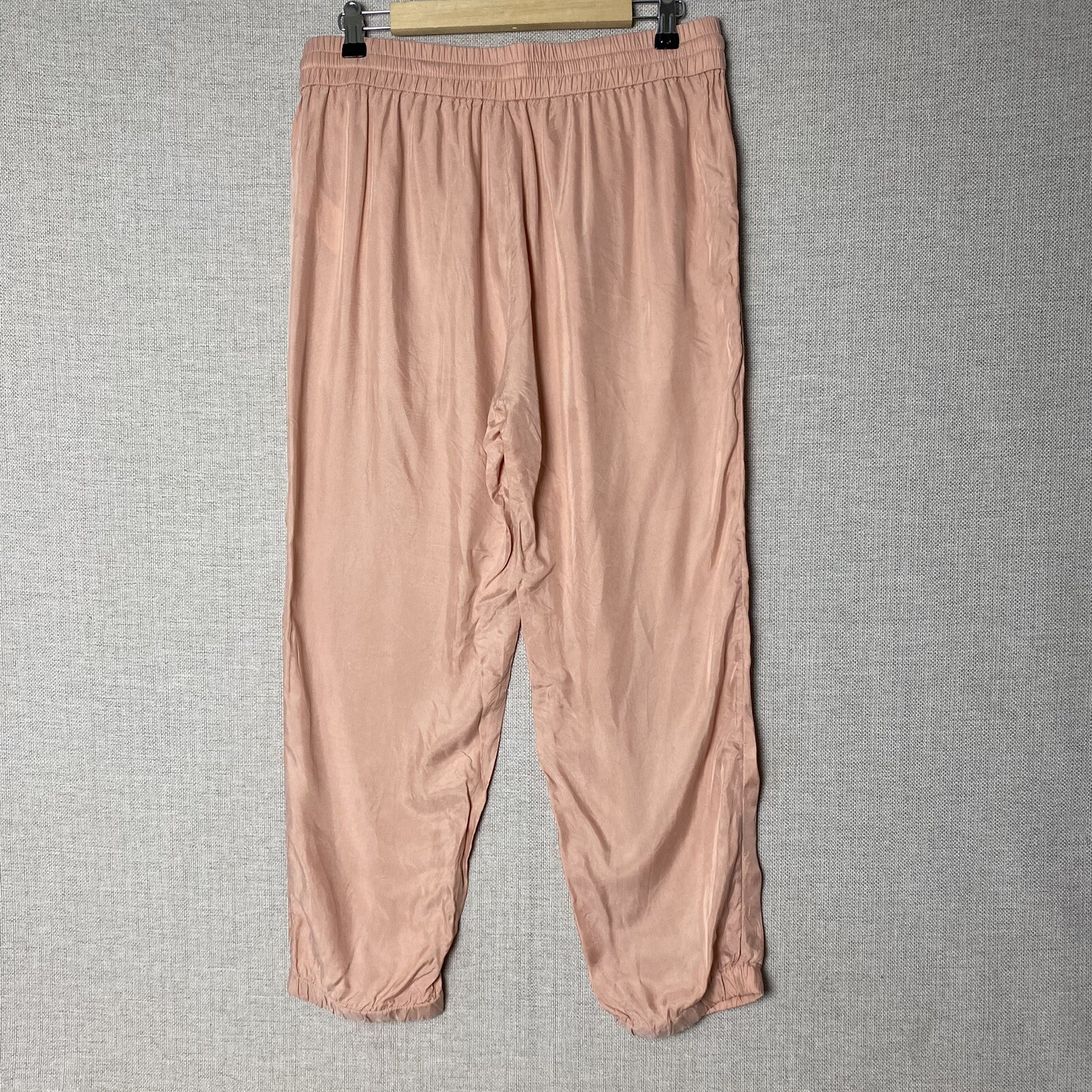 J Crew Eco Cupro Jogger Pants Size 8 Warm Taupe Drawstring Smooth Feel Elastic