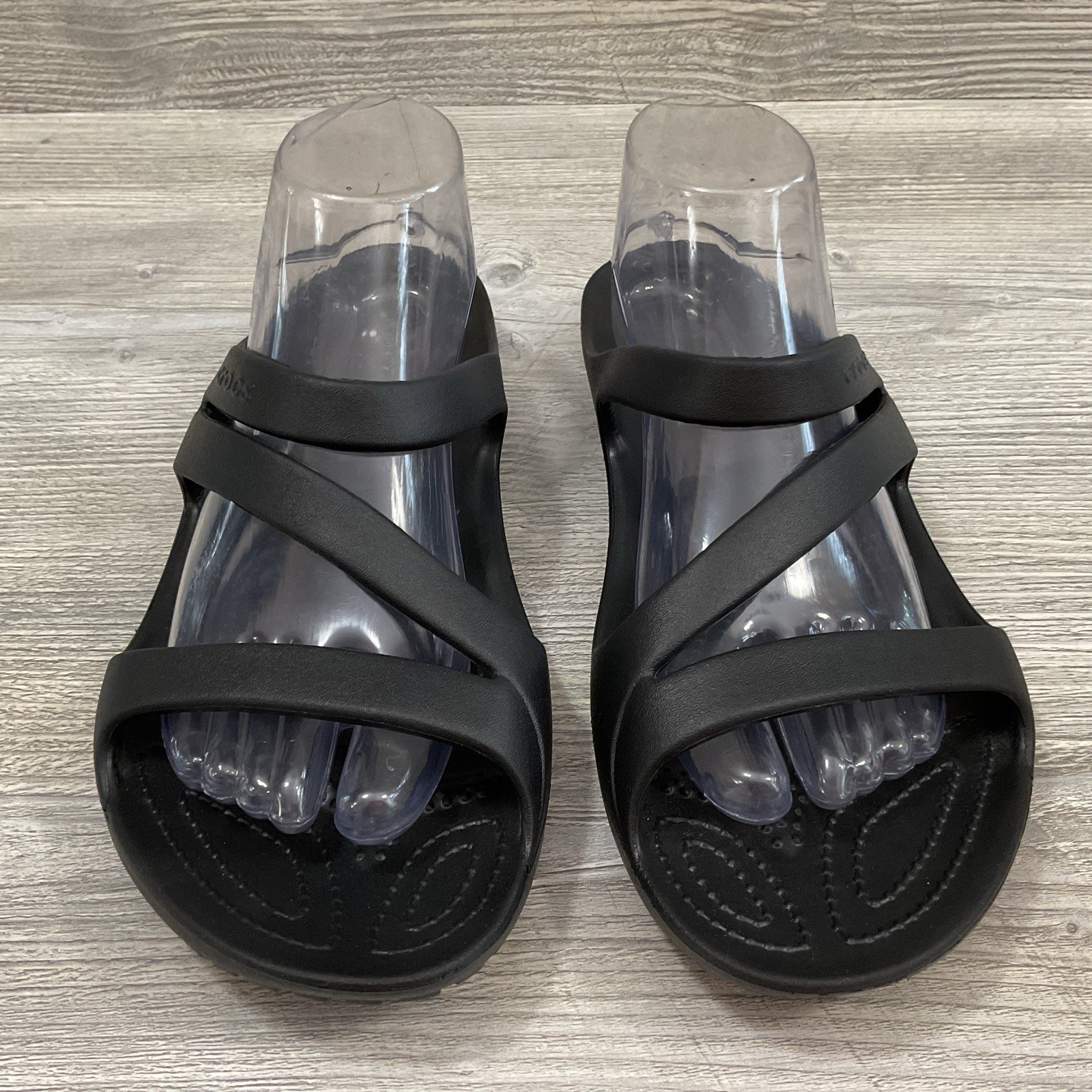 Crocs Sandals Kadee II Flip Flop Thong Black Rubber Slip On Open Toe Womens 11
