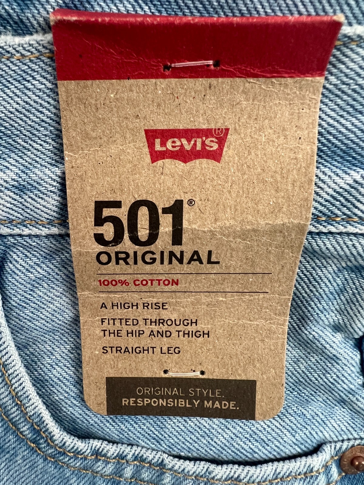 Levi’s Women 501 Original Fit Patched Straight Leg Button Fly Jeans Blue NWT