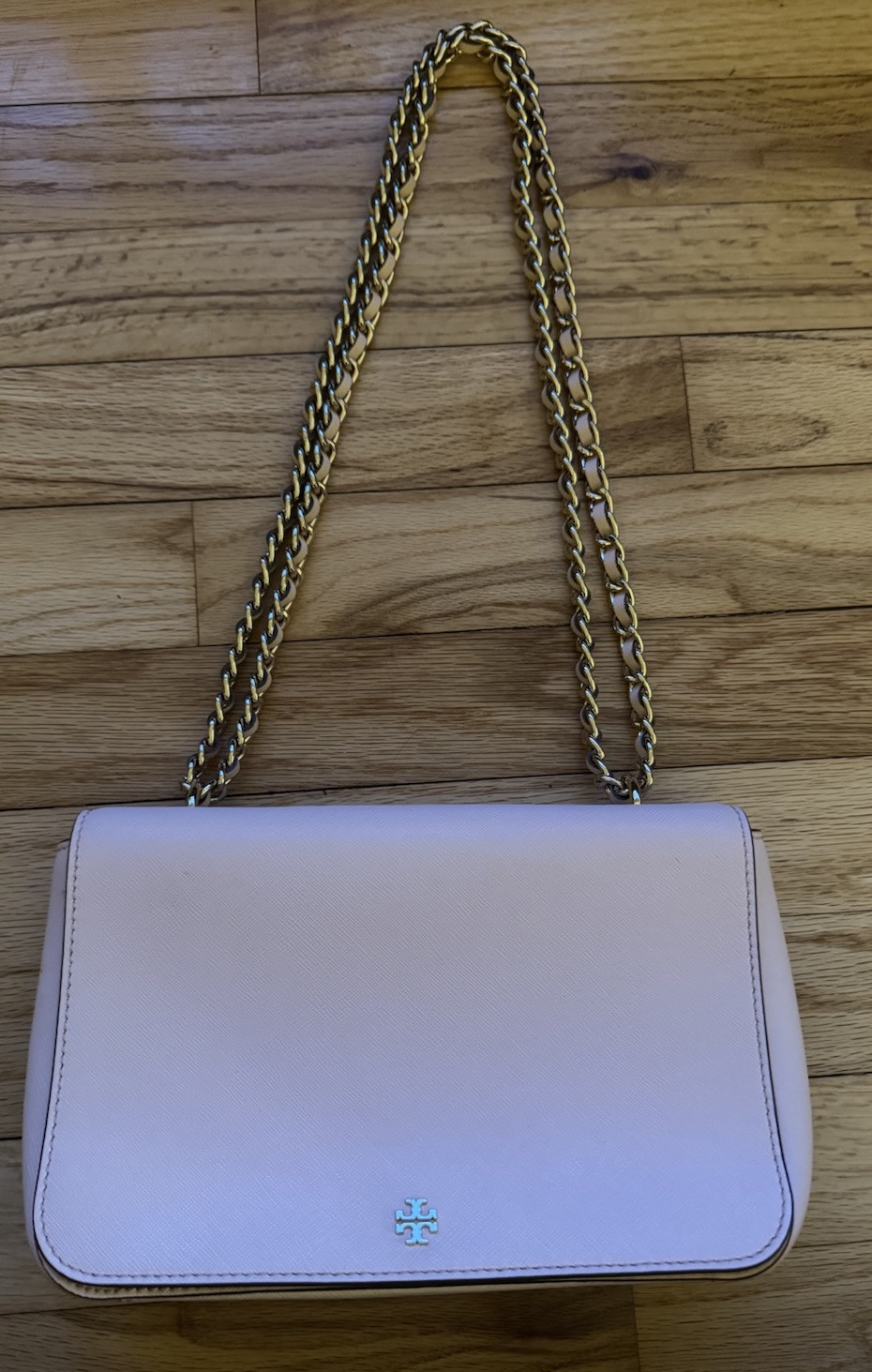 Tory Burch Robinson Chain Square Saffiano Bag pink