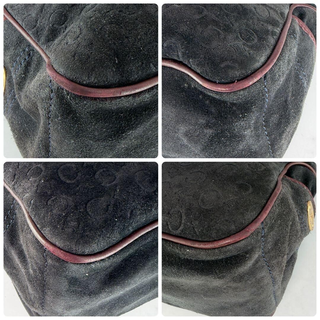 CELINE Boogie Bag Suede Leather Black Vintage Authentic From Japan