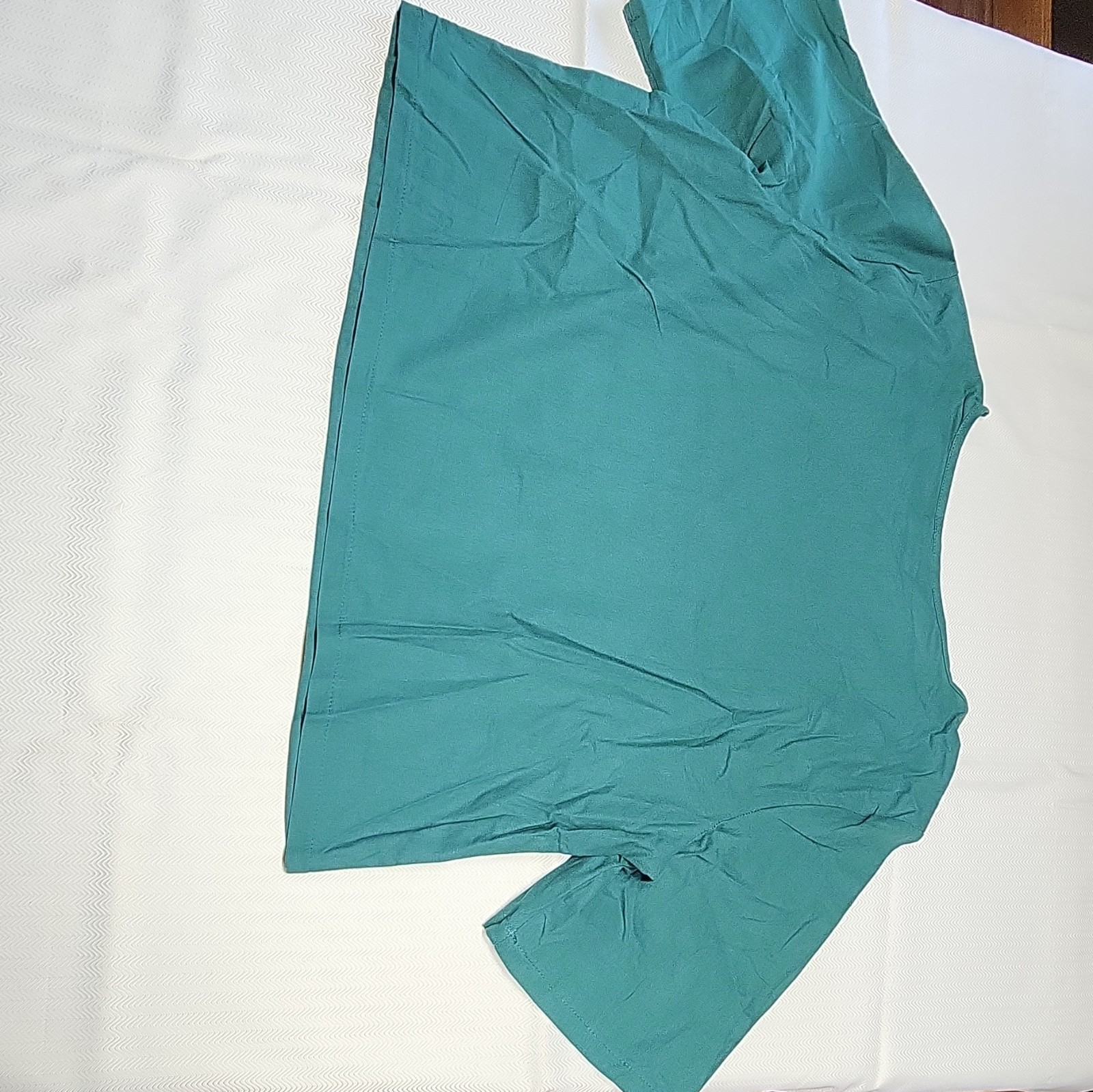 Unisex Green Solid Medical Scrub Set Top & Pants XXL Cotton Blend Woven