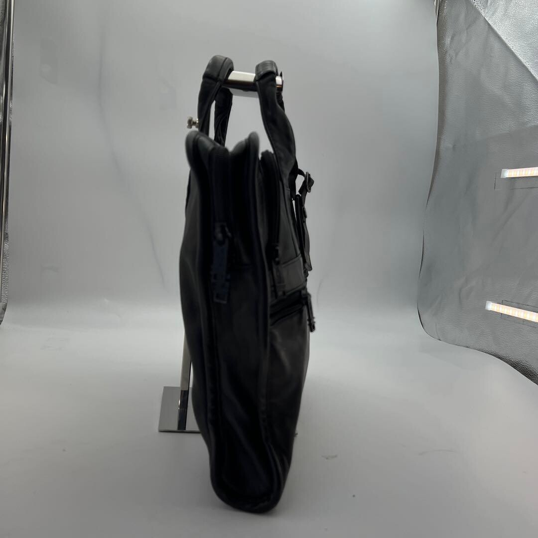 Tumi 907D3 Genuine Leather Briefcase Black A4 Business Bag Zipper Men 39cm