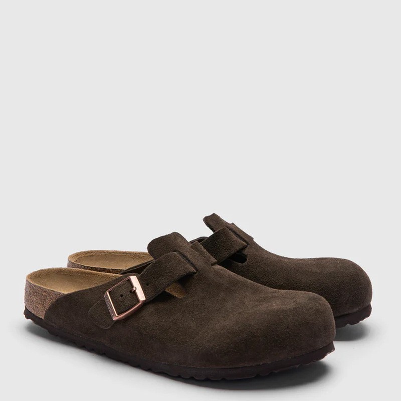 Birkenstock Boston Mocha Soft Footbed Unisex’s Suede Leather Clog Shoes