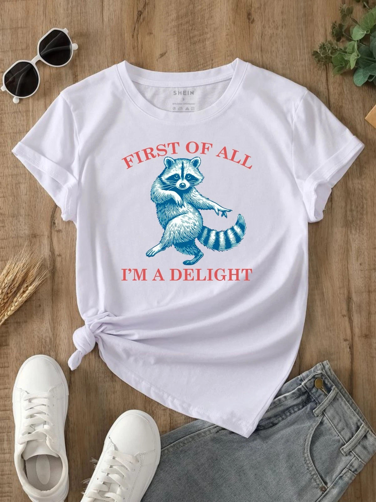 First of All, I’m a Delight Shirt Funny Raccoon Tshirt, Sarcastic Quote Gift Tee