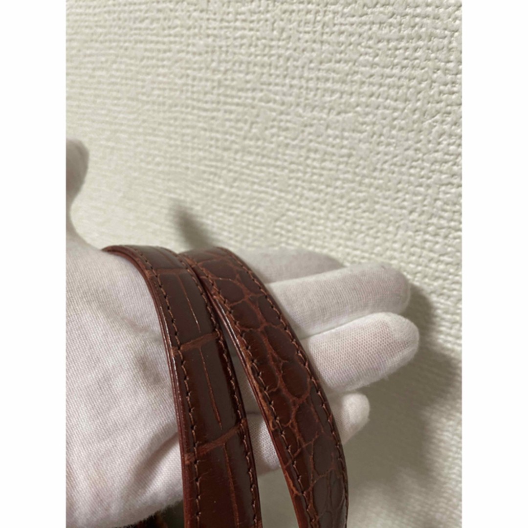 Yves Saint Laurent Handbag croco embossed Bordeaux Size: W:11.6 × H:8.1 in.