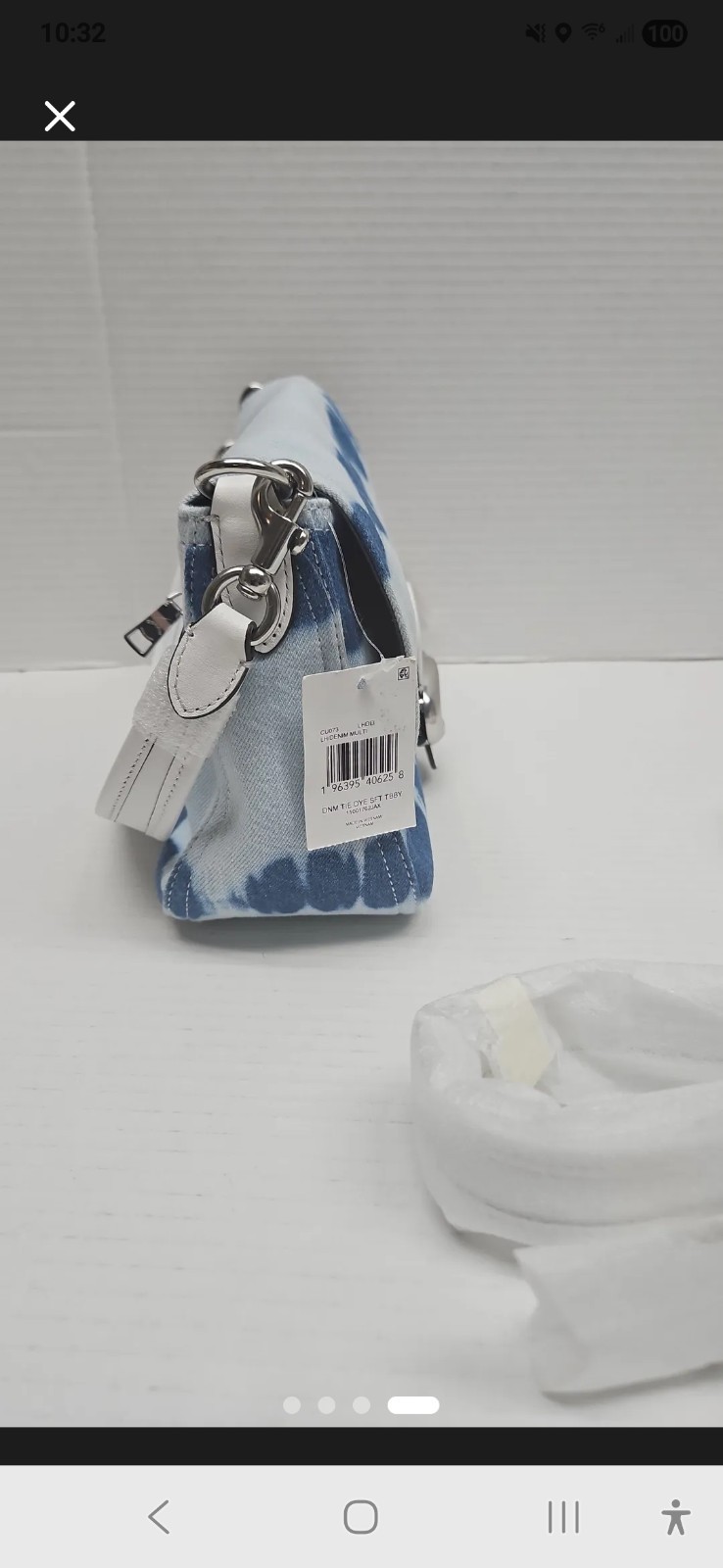 Coach Soft Tabby *RARE* Tie Dye Denim, NWT, Blue/White, Silver Hardware
