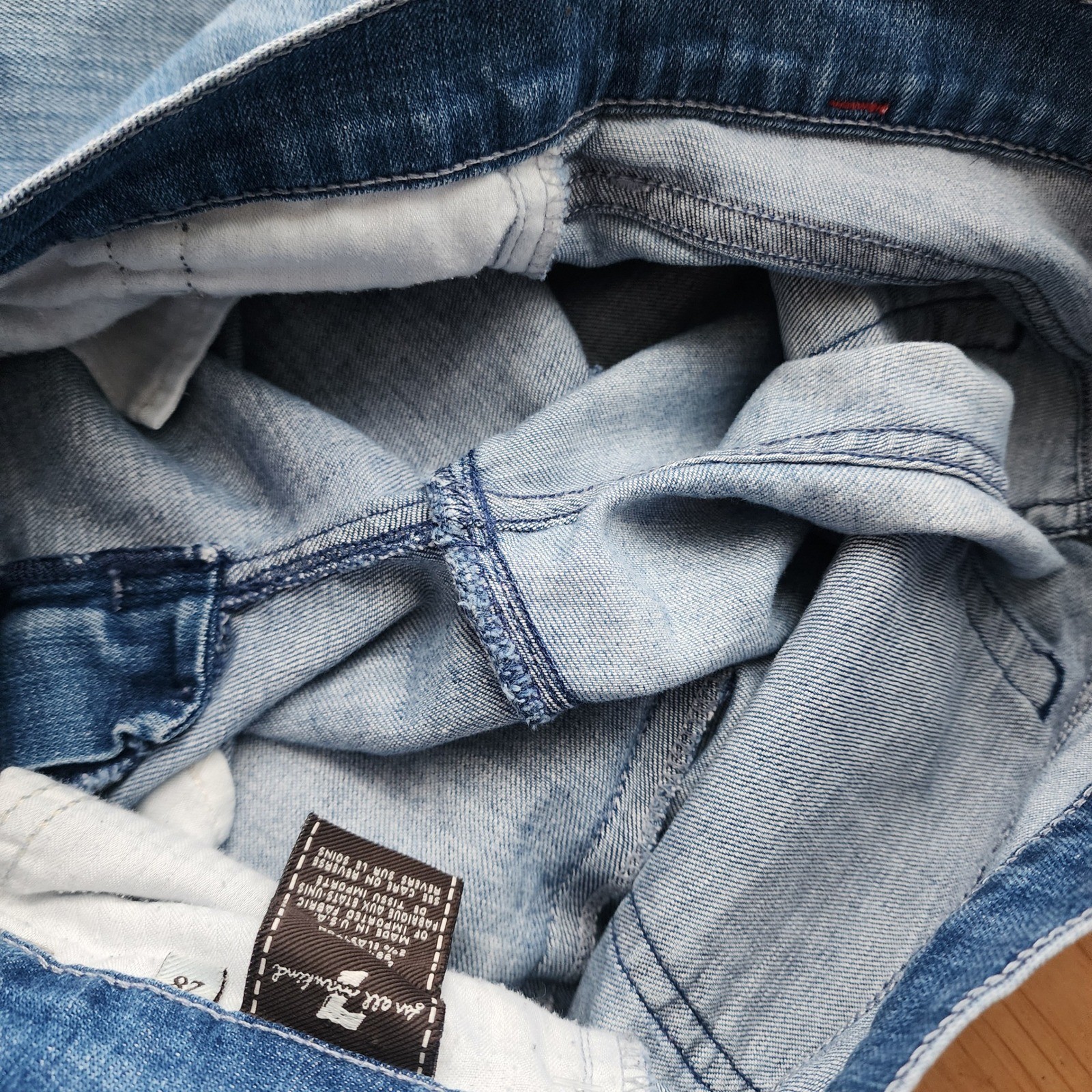 7 FOR ALL MANKIND Dojo Crop Capri jeans y2k light wash 28