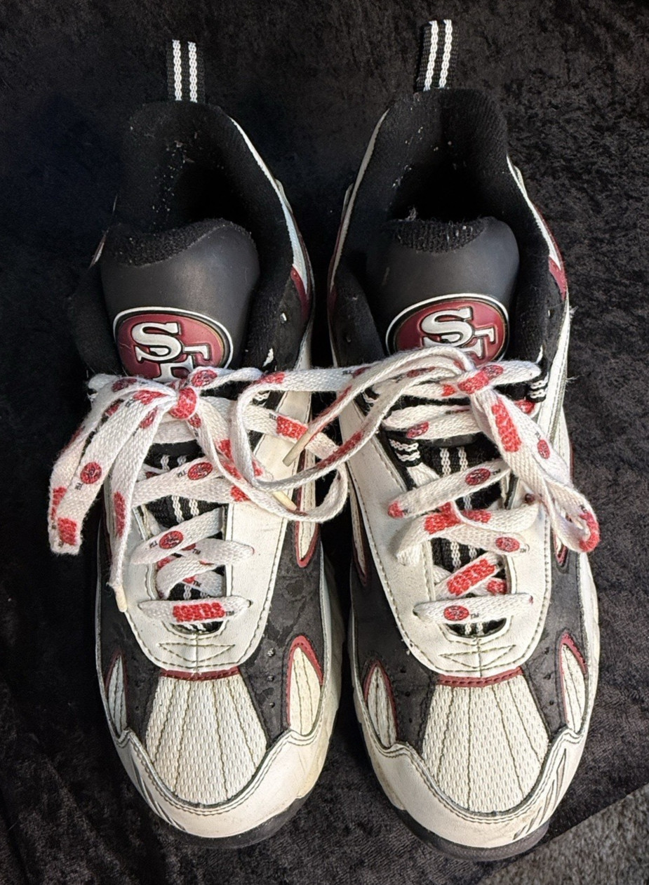 San Francisco Sf 49ers NFL Game Day Shoes Size 10 D Vintage 90’s w/49er Laces!