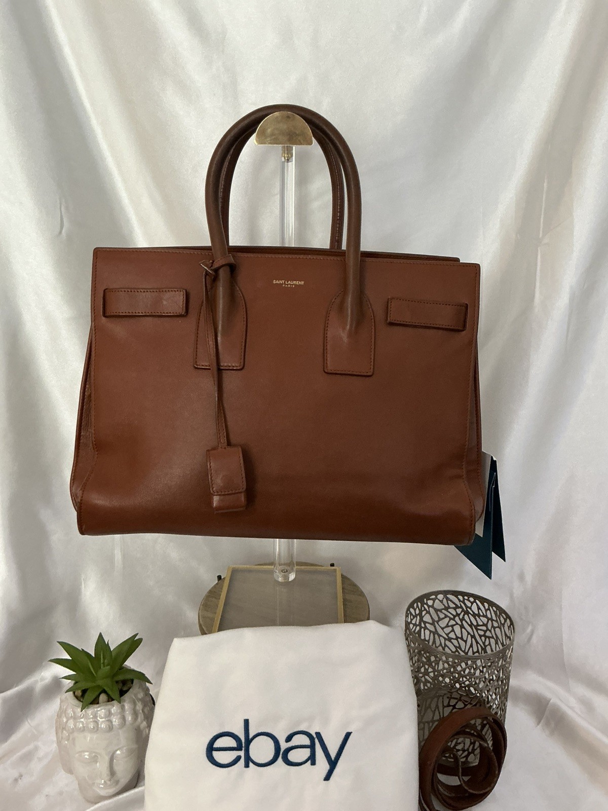 YSL Sac De Jour Brown Caramel MEDIUM Preloved Good Authentic **MSRP $3900**