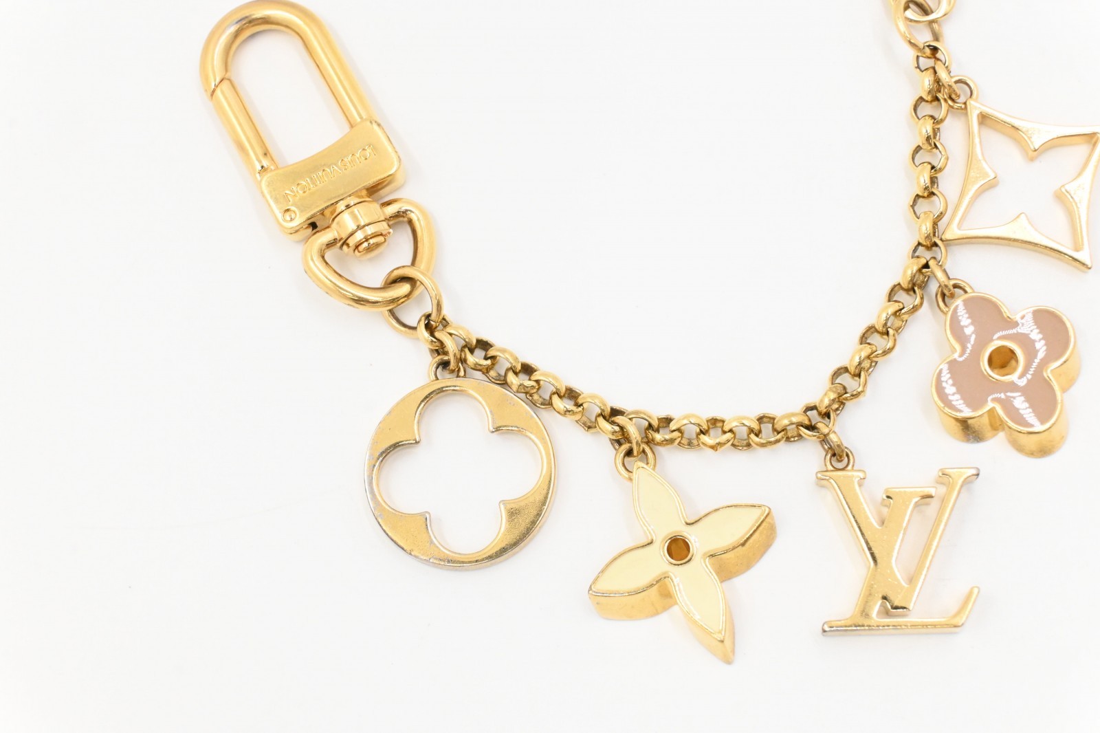 Authentic Louis Vuitton Bag Charm Chain Fleur de Monogram, M65111