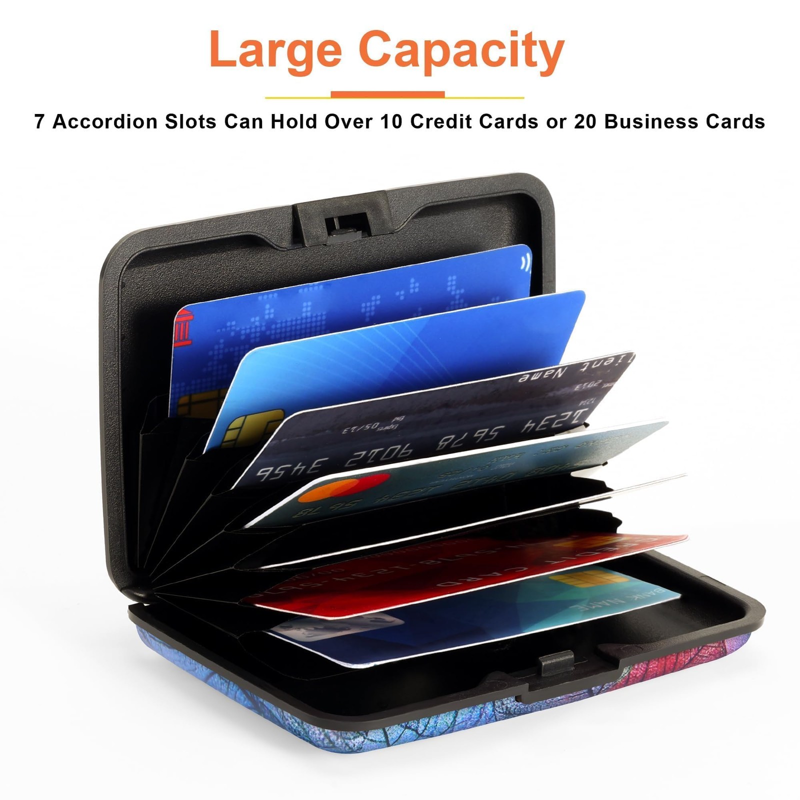 Credit Card Holder RFID Blocking, Aluminum Alloy Hard Case Small Business Metal