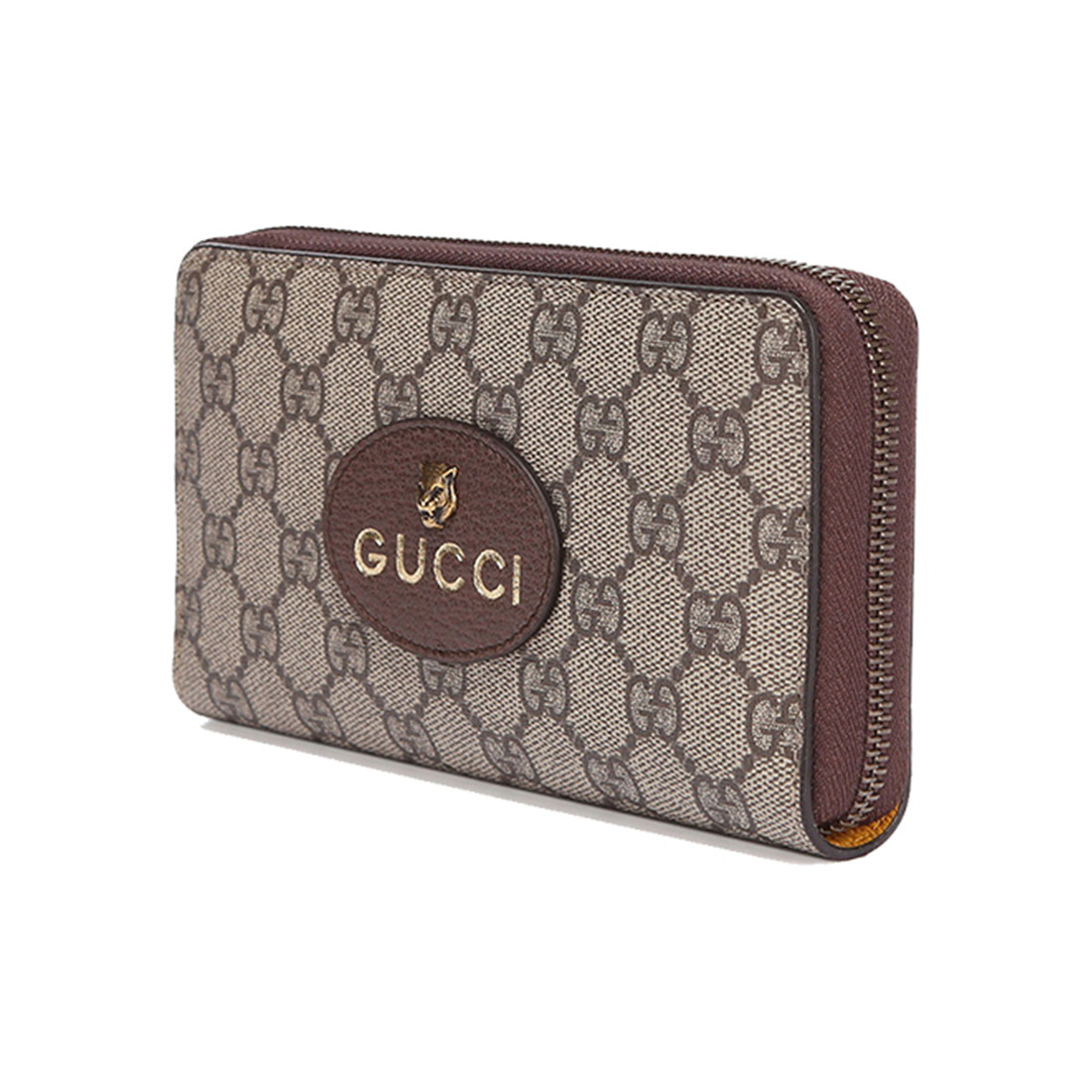 Gucci canvas and leather wallet handbag brown 7.48×0.98×3.9 in
