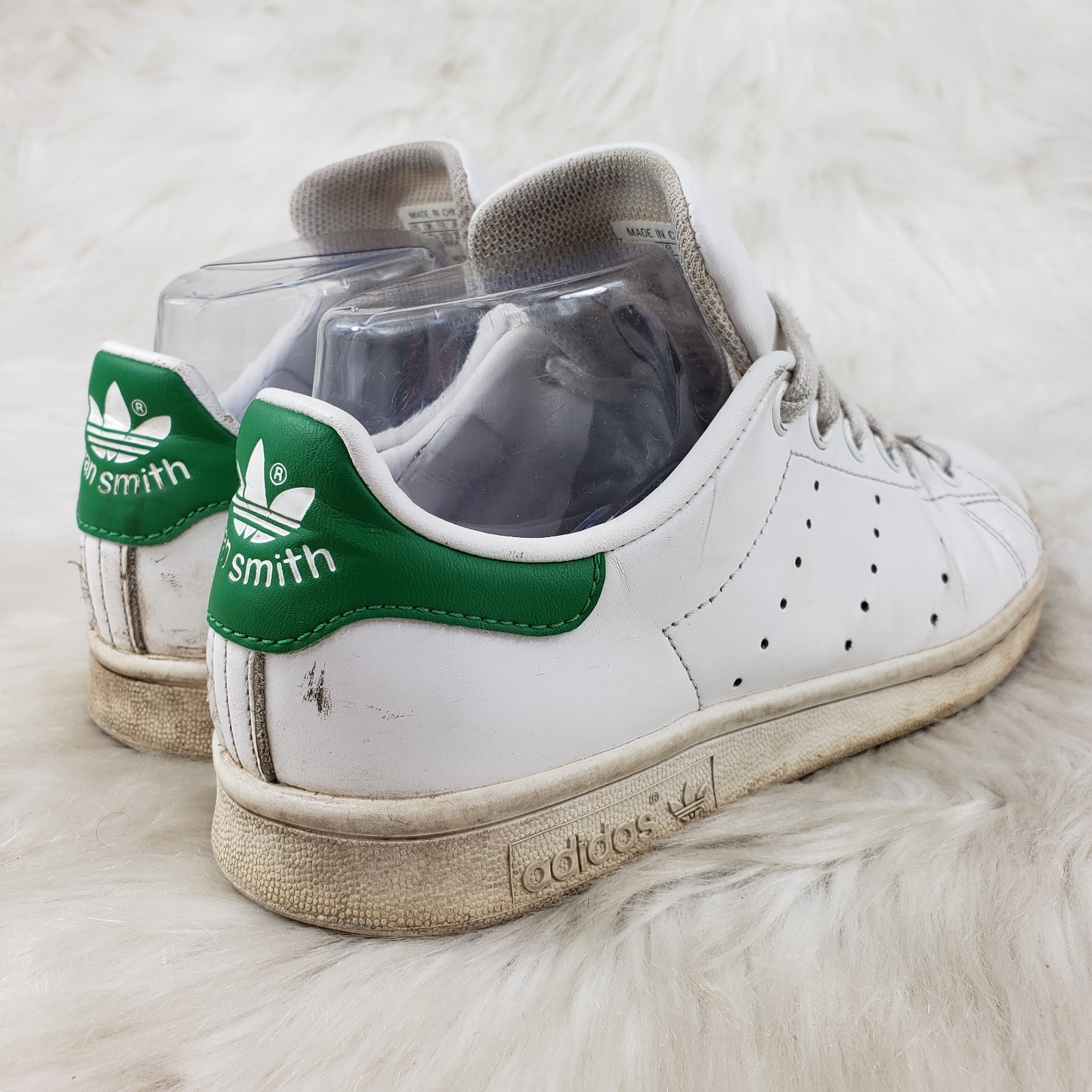 ADIDAS STAN SMITH White Green Skate Shoes Womens Size US 6 EUR 37 1/3
