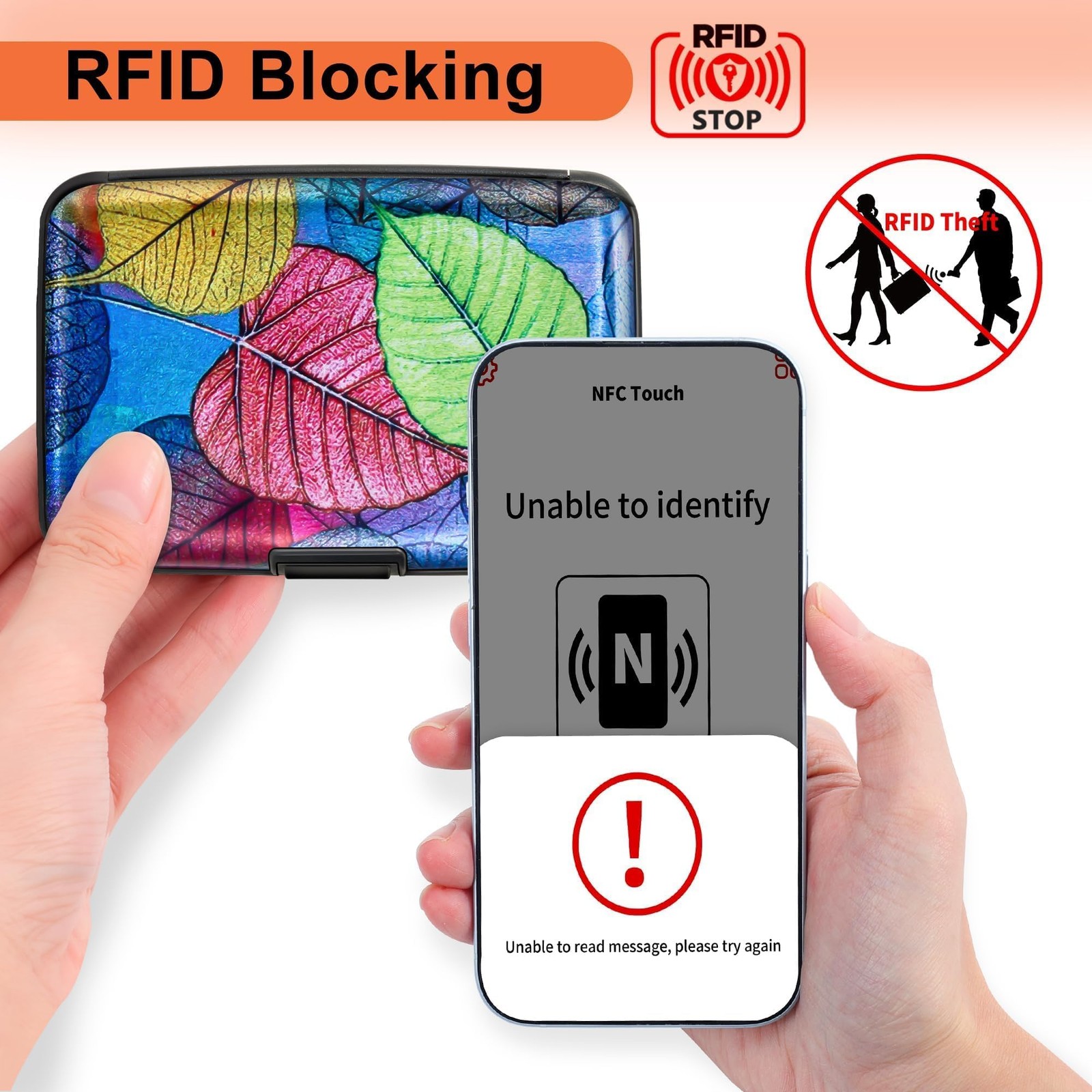 Credit Card Holder RFID Blocking, Aluminum Alloy Hard Case Small Business Metal