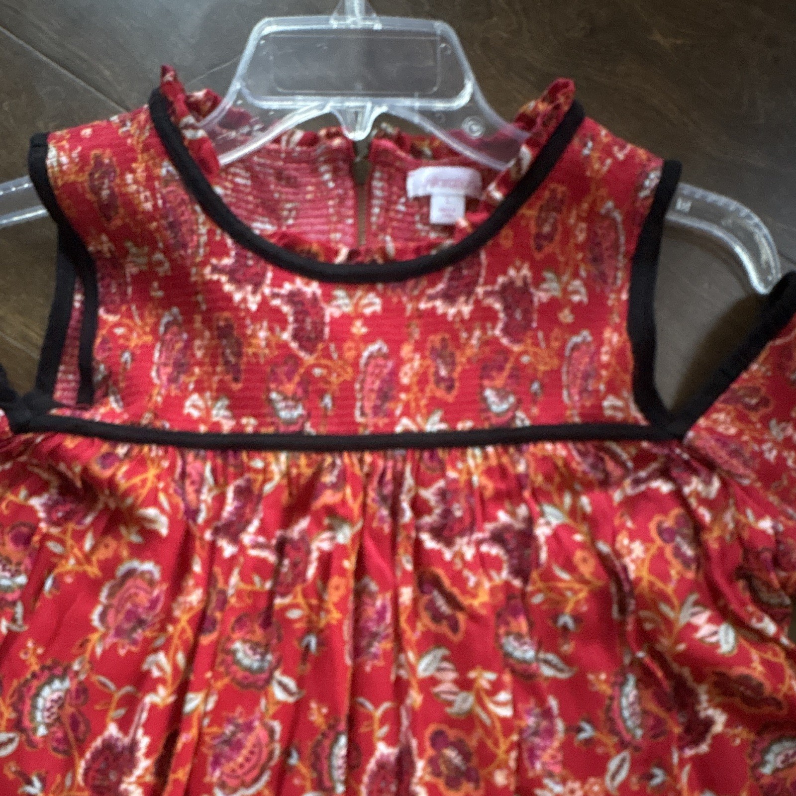 Xhilaration Red Multicolor Floral Cold Shoulder Bell Sleeve Round Neck Blouse L