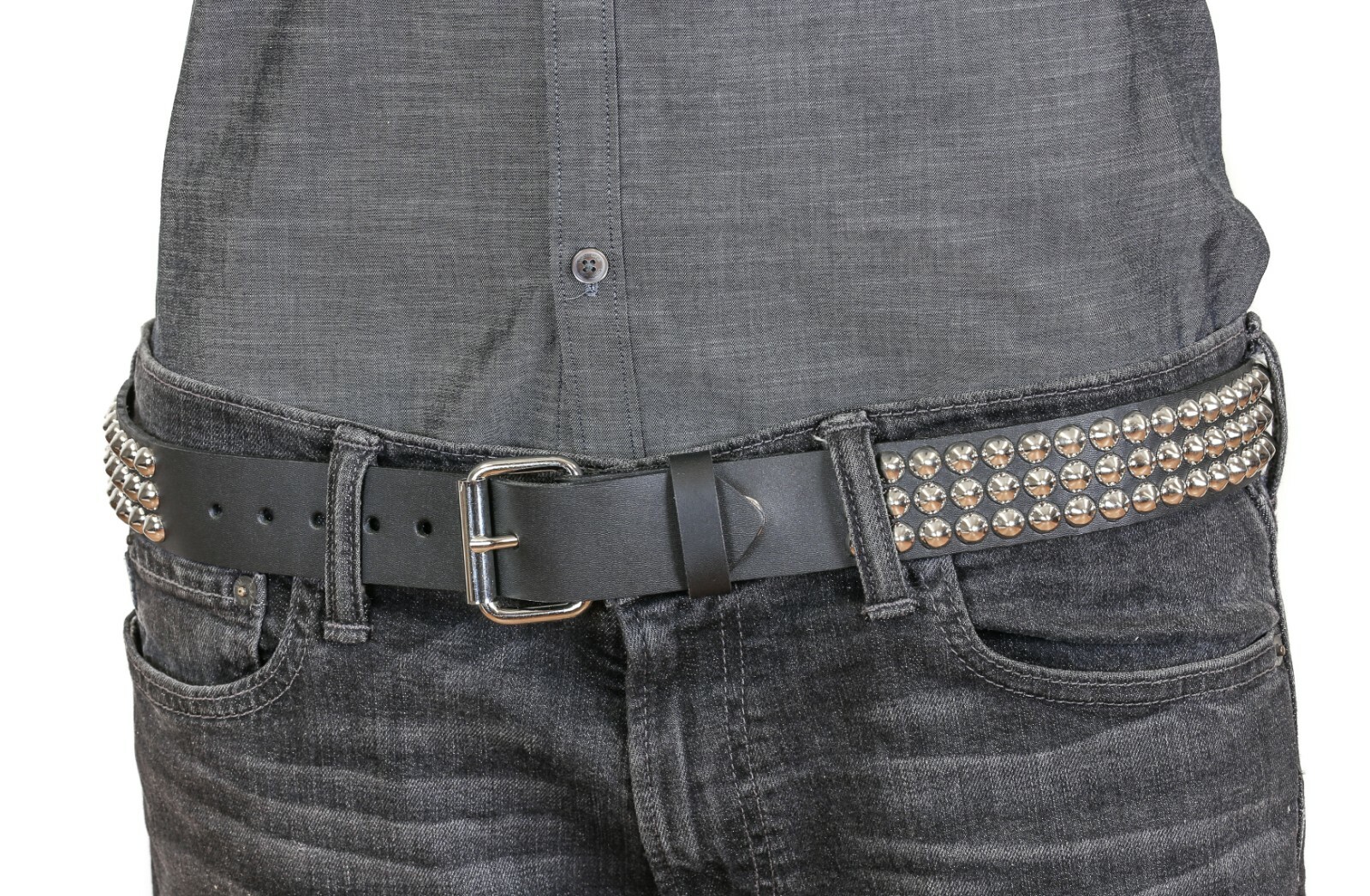 Conical Studded Belt Punk Rock Goth Metal Thrash Genuine Leather USA Funk Plus