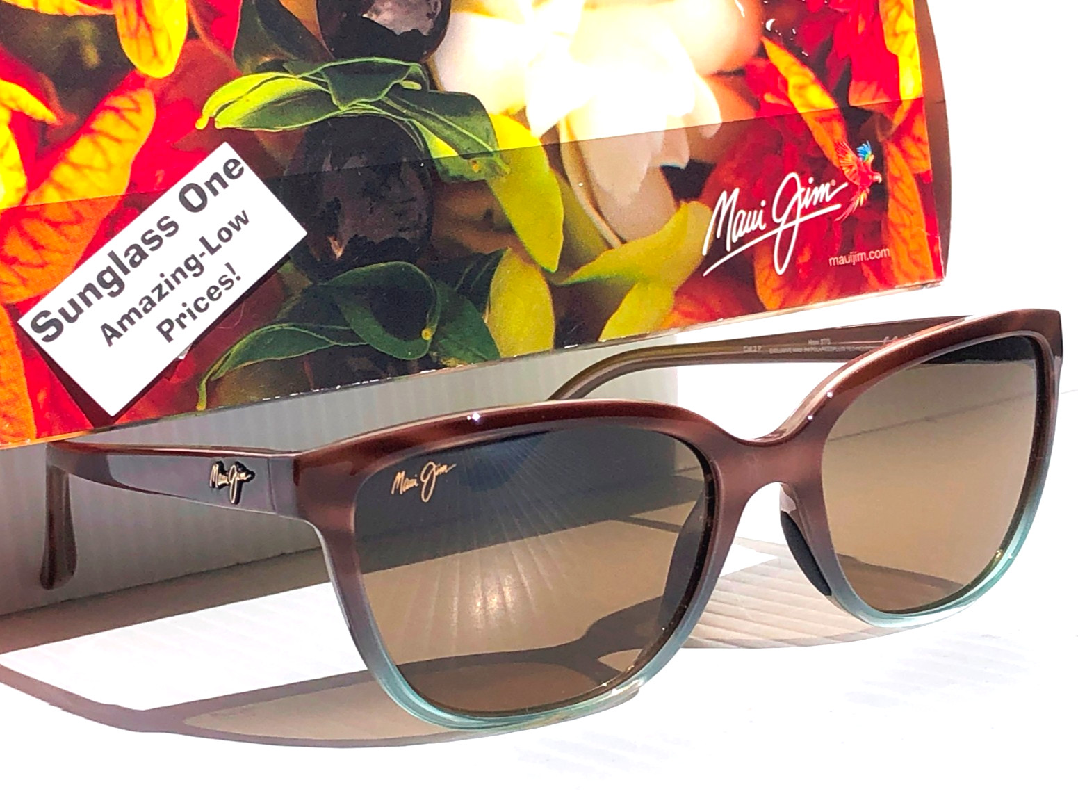 NEW Maui Jim HONI Sandstone & Blue POLARIZED HCL Bronze GLASS Sunglass HS758-22B