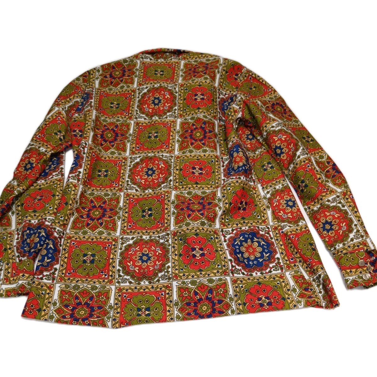 Vintage 70s Mod Floral Tapestry Button Front Shirt Women’s M Boho Retro Taiwan