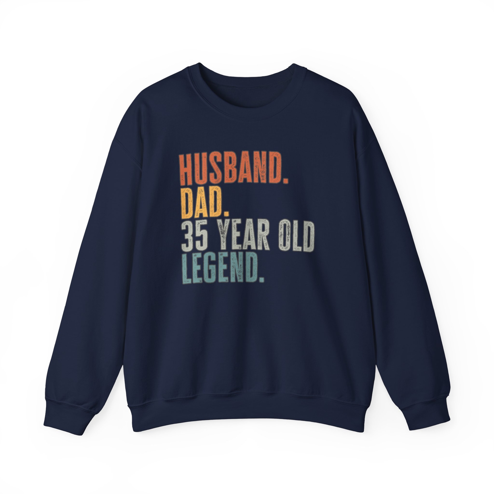 35th Birthday Husband Dad Sweatshirt Gifts Crew Neck Long Sleeve Shirt Men