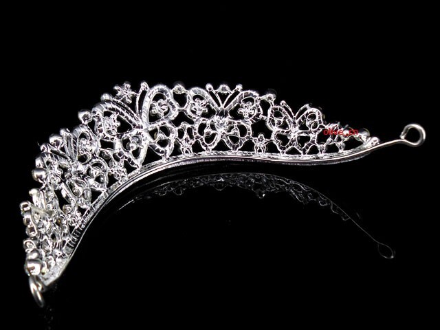 4cm Tall Crystal Butterfly Wedding Bridal Princess Queen Prom Tiara For Women