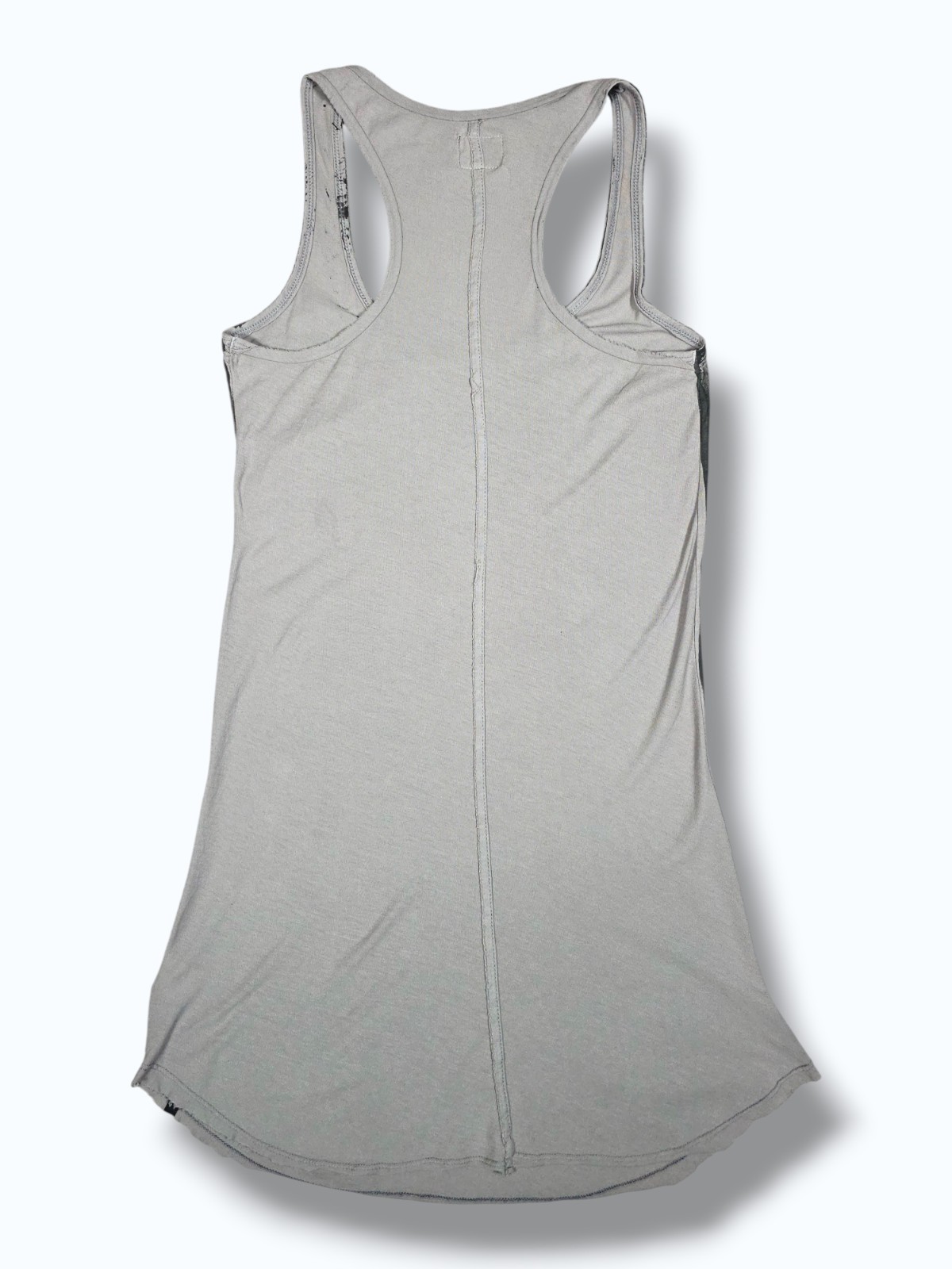 Gray Tie Dye Racerback Raw Hem Tank Top Boho Grunge Punk Rock Y2K 2000s Small
