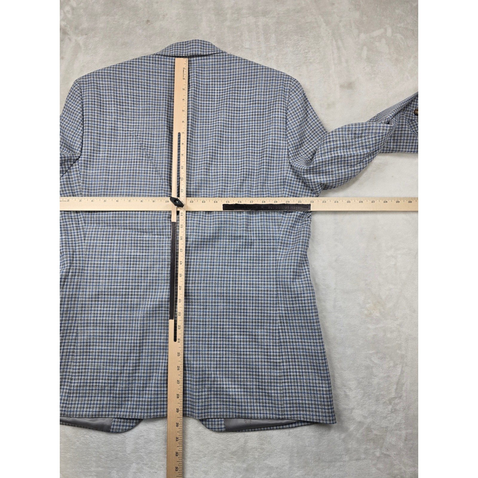 LRL Ralph Lauren Check Sport Coat Mens 43R 42 44 Blue Grey Plaid Blazer NEW
