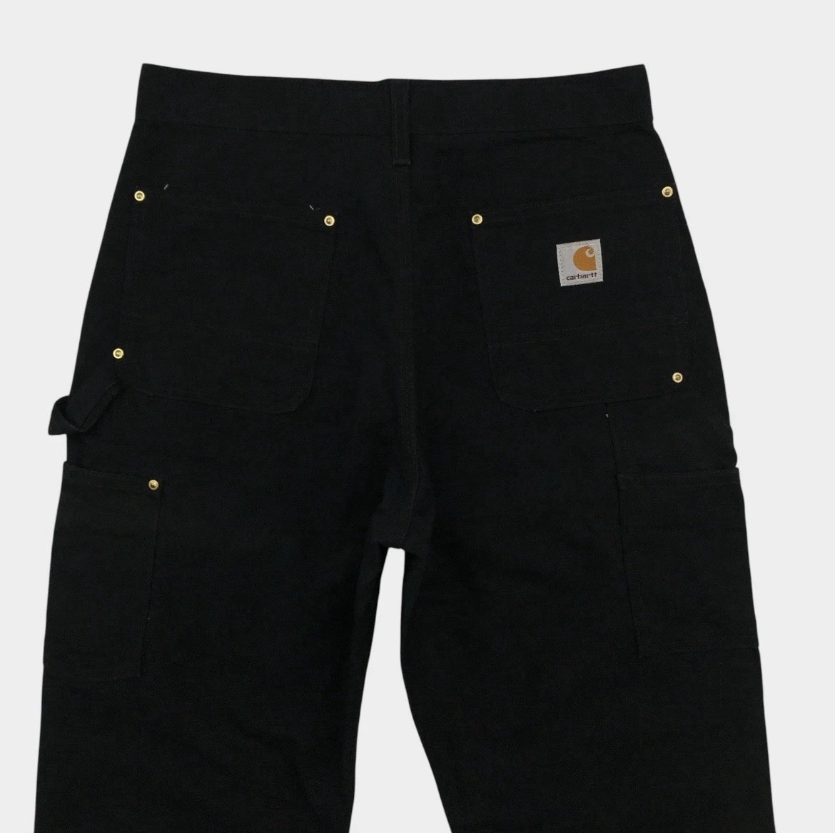 VINTAGE Carhartt B01 BLK Double Knee Logger Pants Black Duck Canvas Mens 30×32