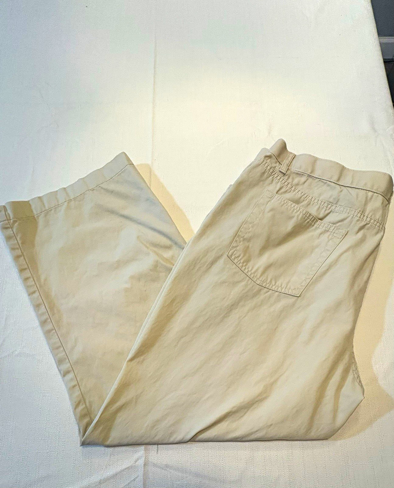 Cremieux Classics Men’s Beige Chino Pants 40×30 Classic Fit Straight Flat Front