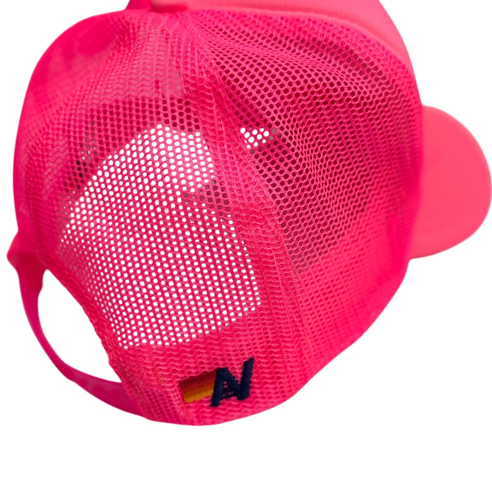 Aviator Nation Smiley Vintage Trucker Hat Neon Pink Snapback Mesh Cap
