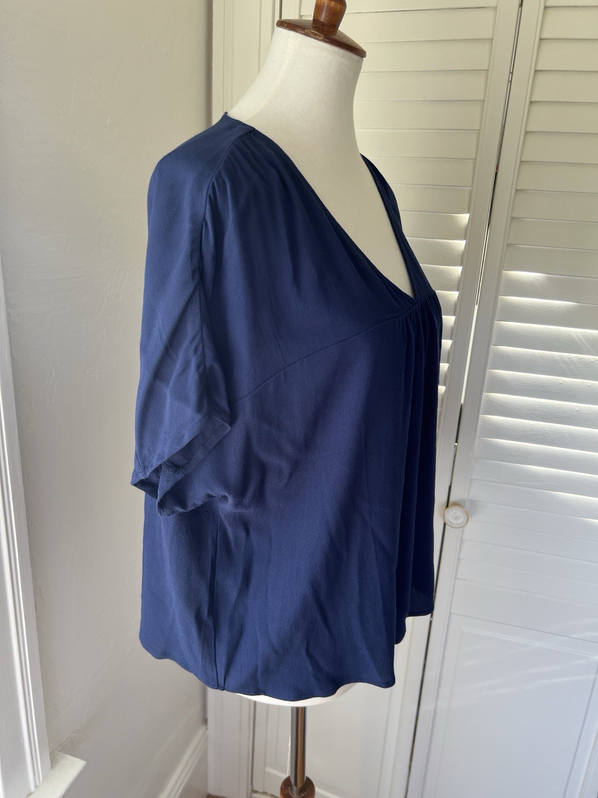 Madewell Navy Blue Short Sleeved Blouse Size Small