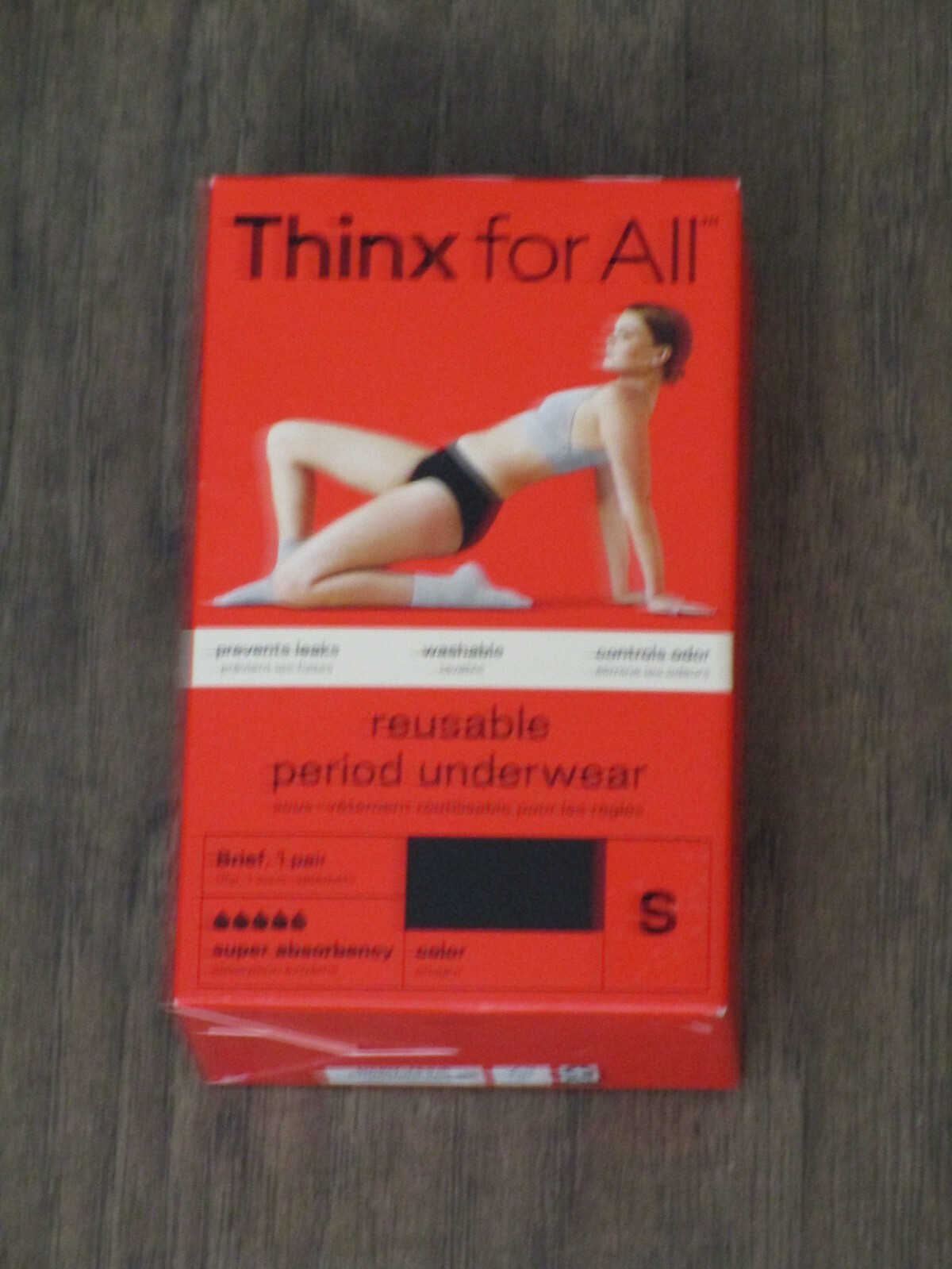 THINX FOR ALL BLACK SUPER ABSORBENCY BRIEF PERIOD-PROOF PANTIES SIZE SMALL NEW