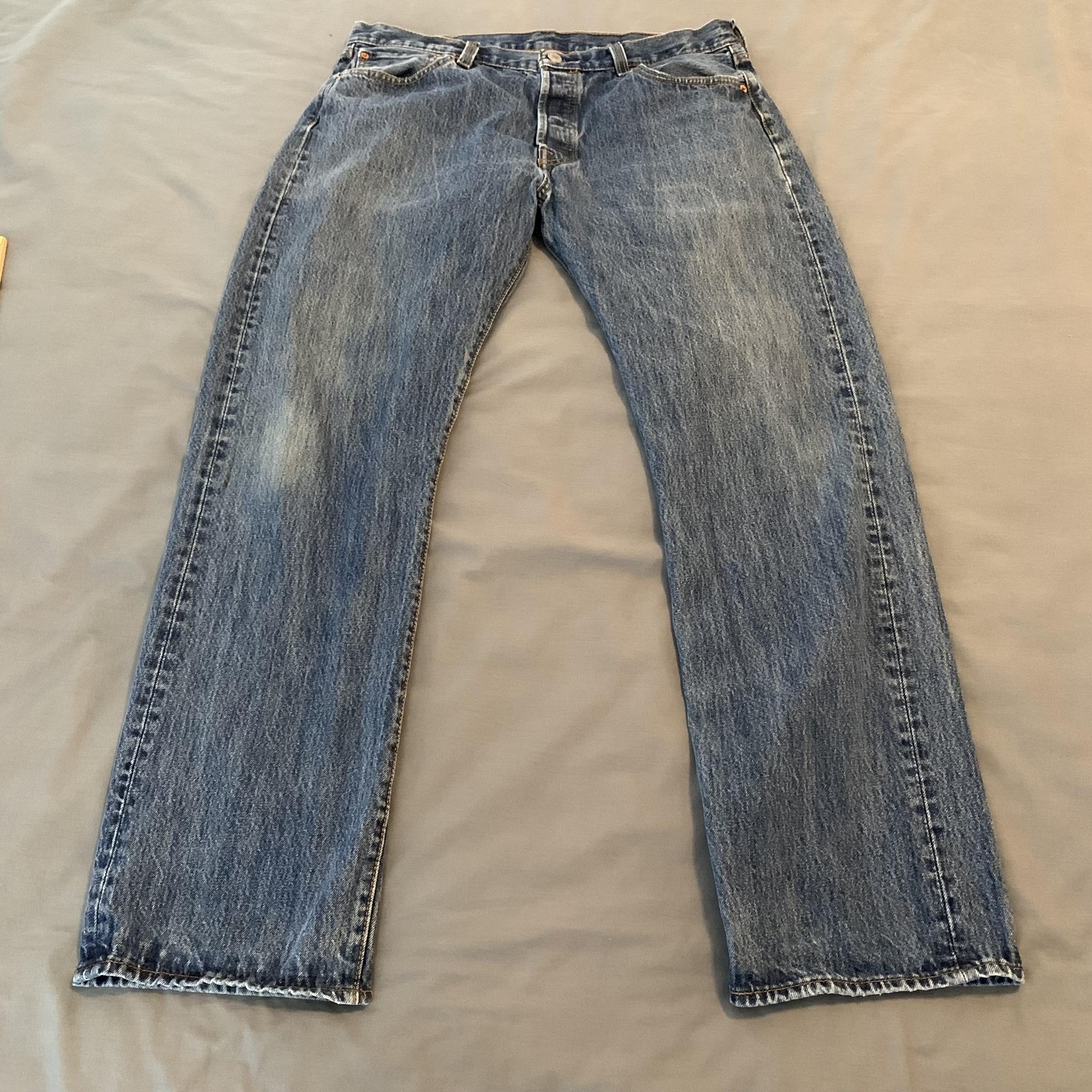 Levis 501 Jeans Mens 36×32 Blue Denim Button Fly Straight Leg Original Fit Rodeo