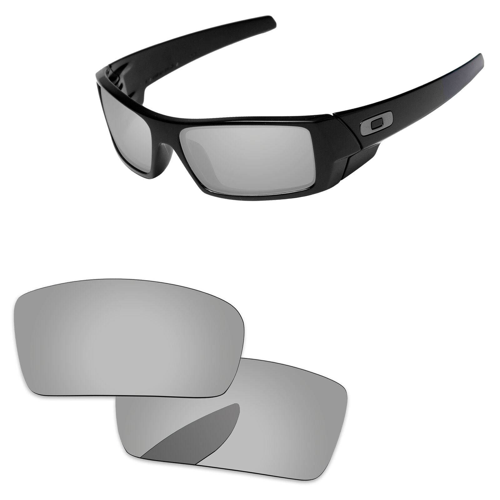 Lensology Silver Chrome & 24K Polarized Replacement Lenses For-Oakley Gascan