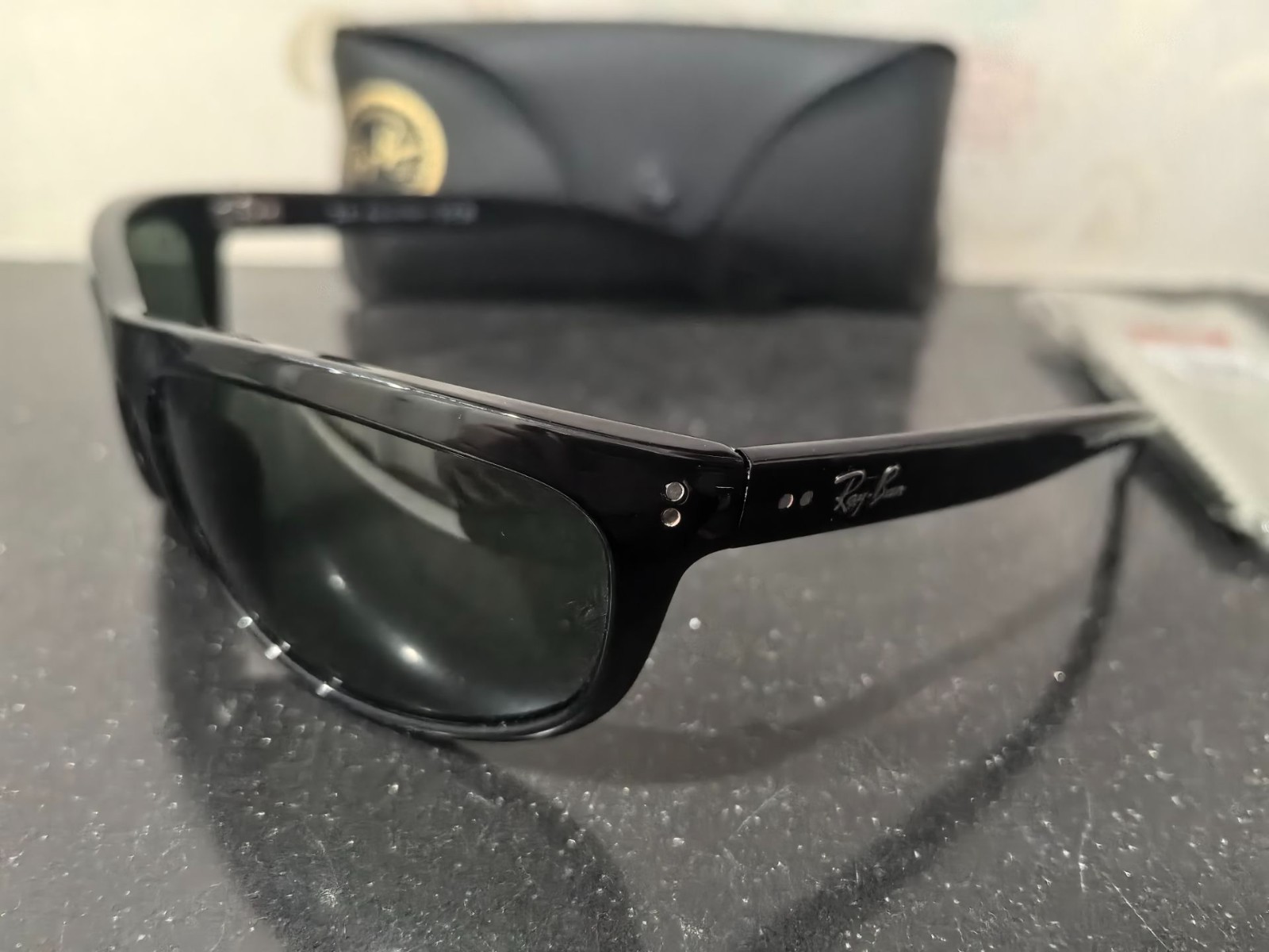 Ray-Ban BALORAMA Sunglasses RB4089 601/31 Black Frame Green Lens 62-19 mm