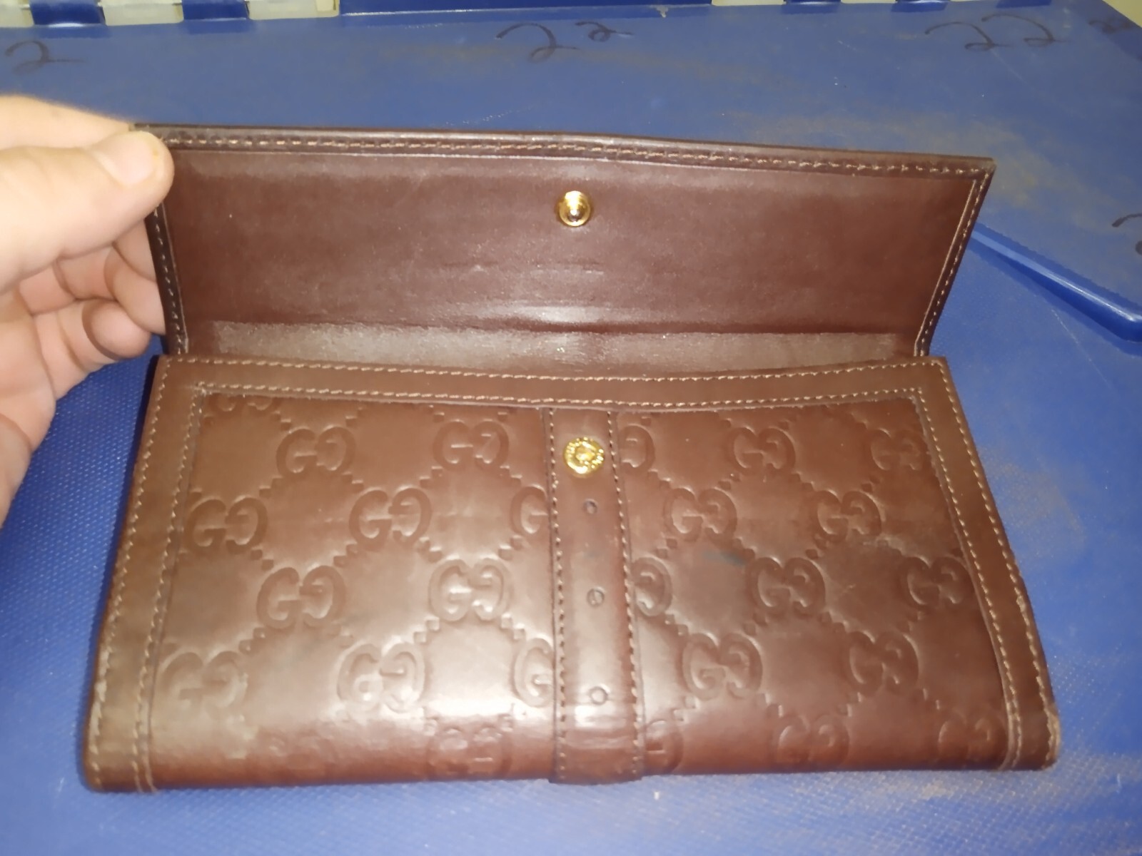 GUCCI Authentic Horse bit Brown Genuine Leather Wallet w/ Original Inserts $699