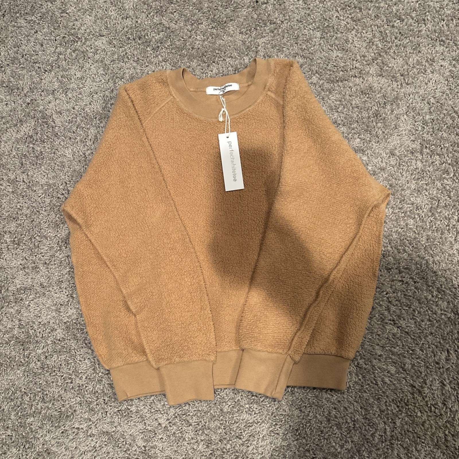 Perfect White Tee Ziggy Fleece Sweatshirt Women’s Size XS Suede *Brand New*