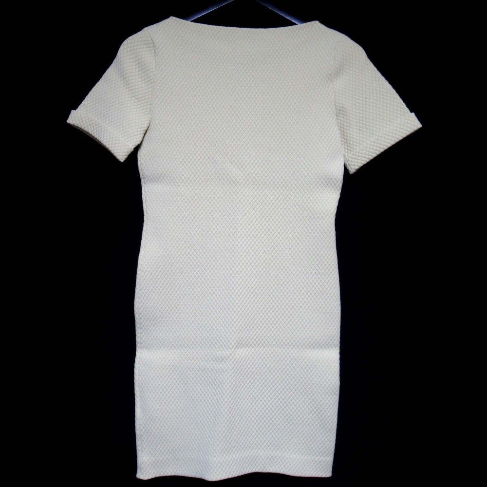 GUCCI Short Sleeve Above-Knee Quilted Knit Dress, Size XS, Yellow Women USED