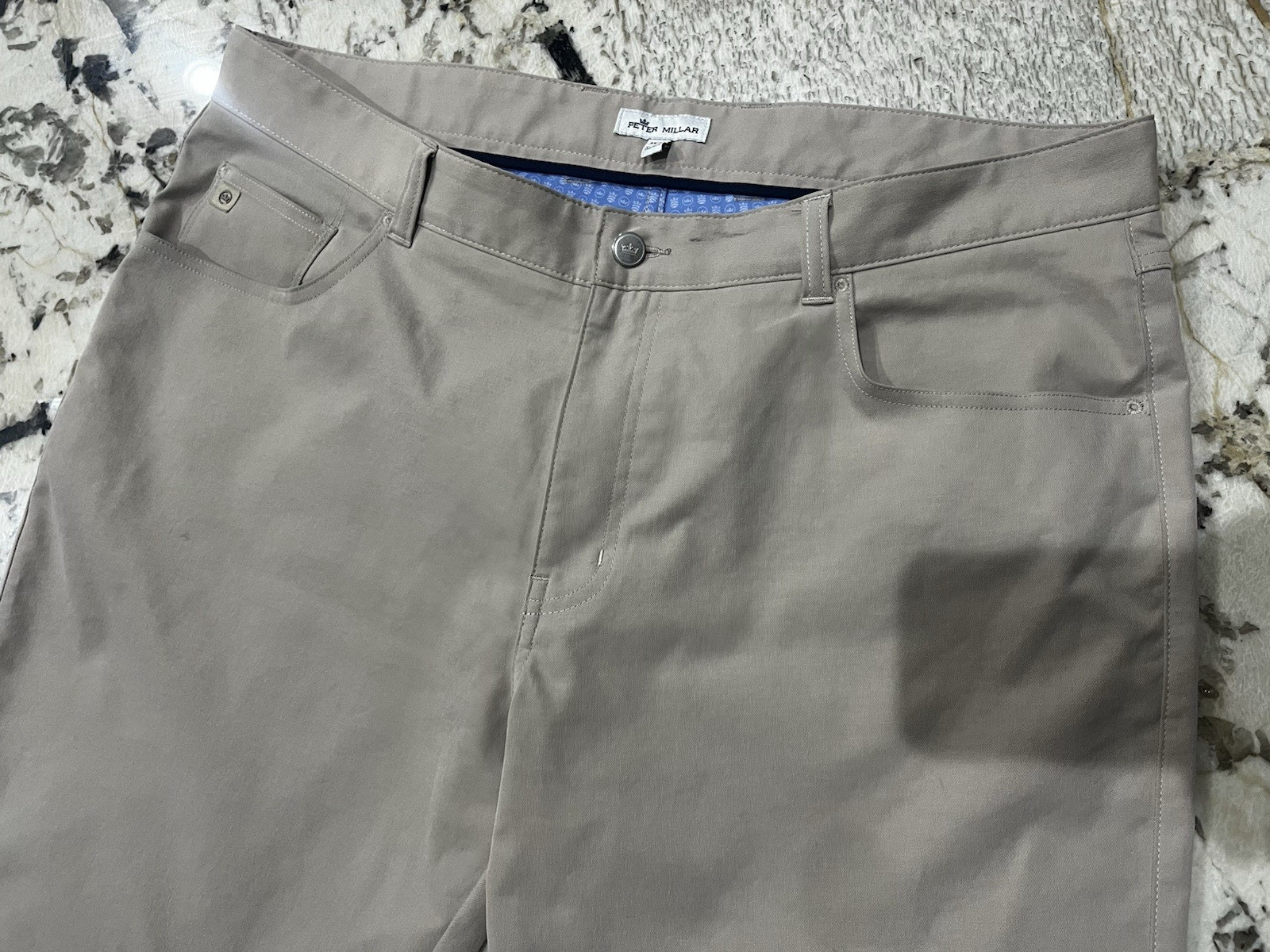 Peter Millar Men’s Gray Cotton Canvas Chino Pants Straight Leg 38W