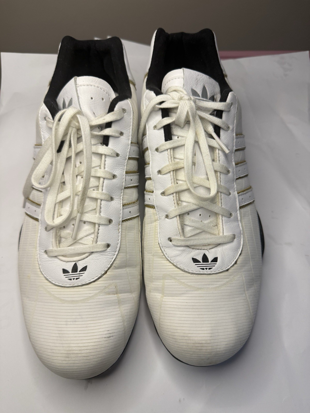 adidas Men’s Goodyear Athletic Sneakers White Black Gold Low Top Lace-Up Shoes