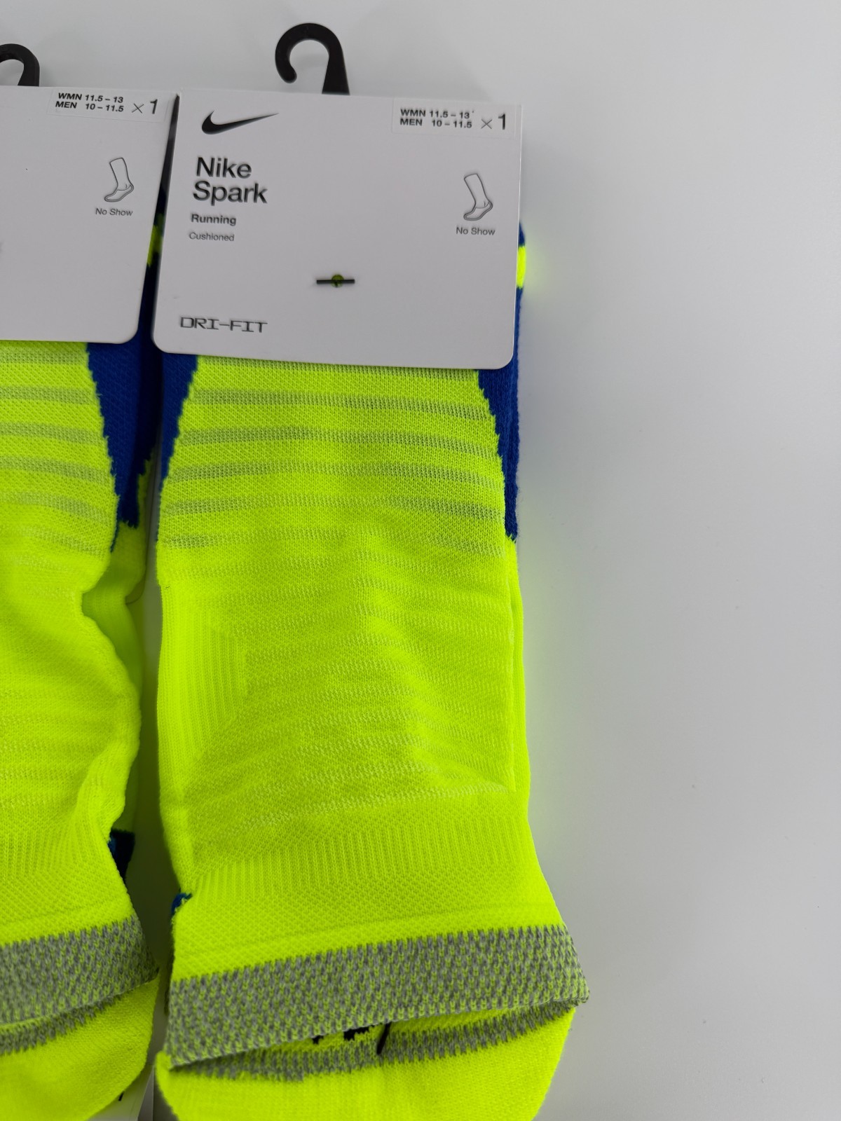 6 Pairs Nike Spark Cushioned No-Show Running Socks Men’s 10-11.5 CU7201-703 NEON