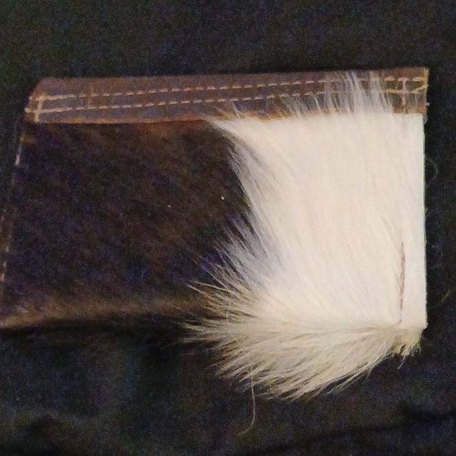 Canoe Brand Leather Cowhide Envelope Clutch Bag Hair On Hide Brown