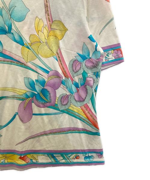 Leonard Floral Print Cotton T-Shirt Women’s M White Blue Casual Top